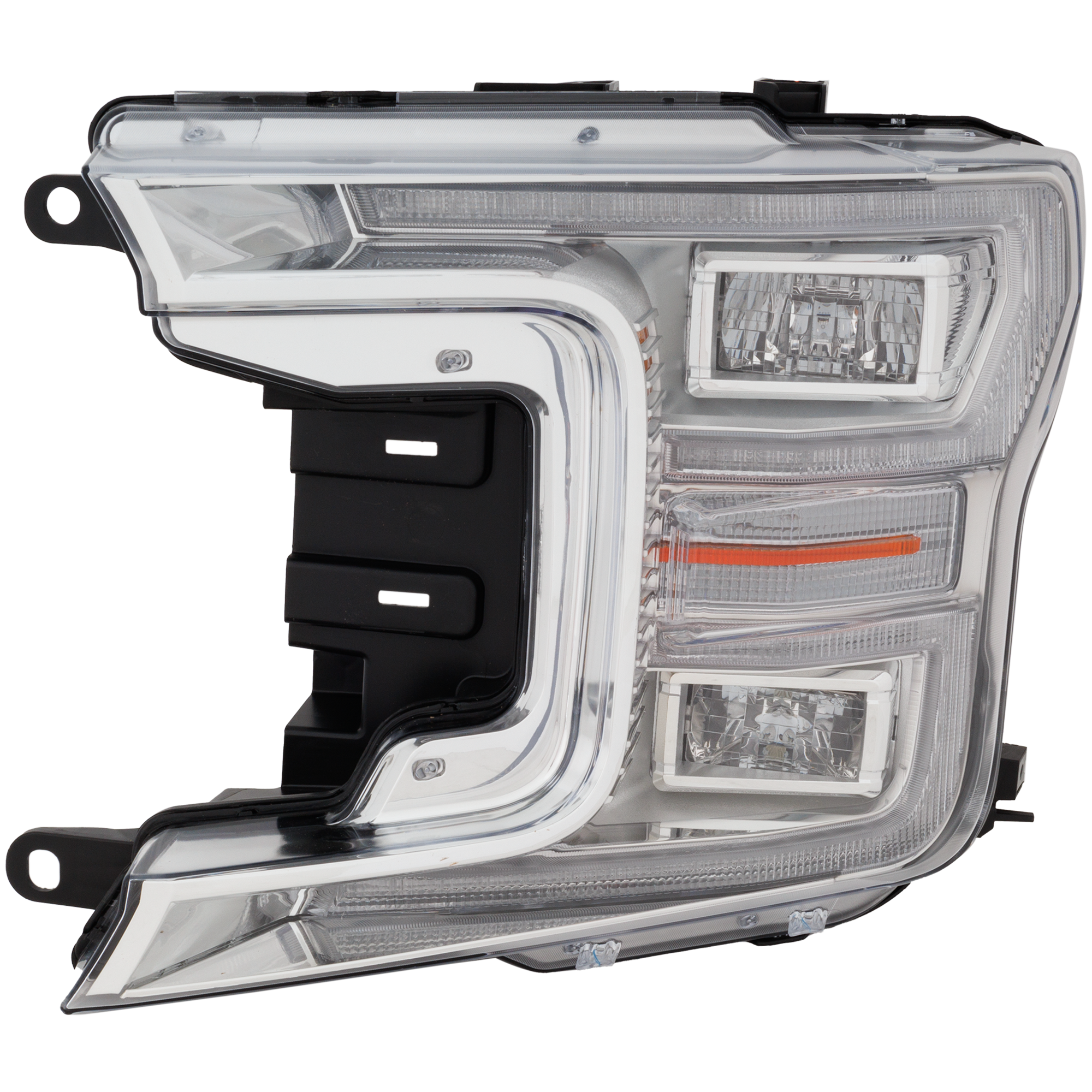 AM F 150-18-20 HEAD LAMP LH Lens and Housing LED King Ranch Platinum Limited Lariat Model Crew Cab Extended Cab w o Sport Appearance Package w o Black Appearance Package SKU RF10010246U OEM JL3Z13008AH PFM