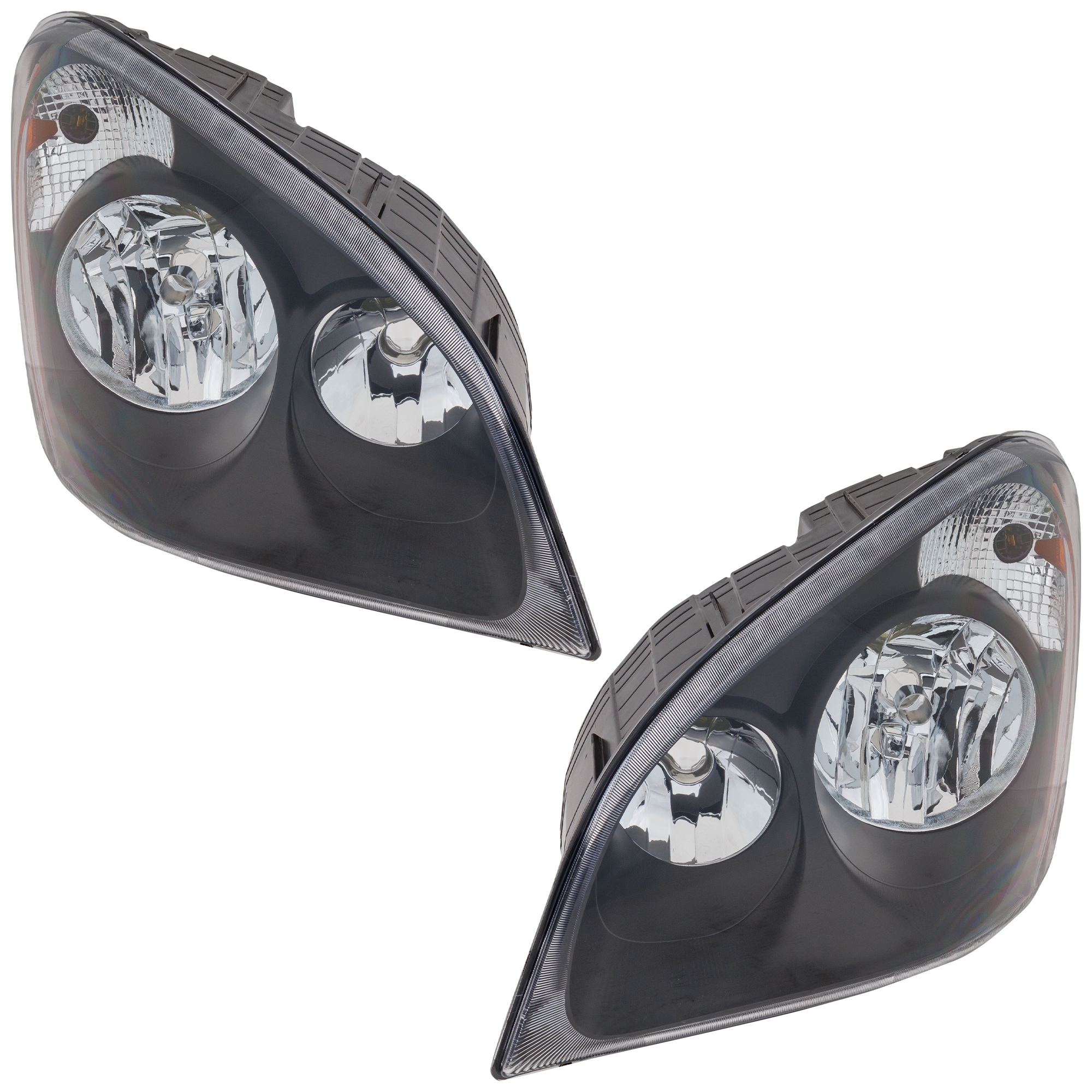 AM FREIGHTLINER CASCADIA 08-17 HEAD LAMP SET Lens and Housing Halogen Black Interior SKU RF10020001 HD OEM A0651907007 PFM A0651907006 PF