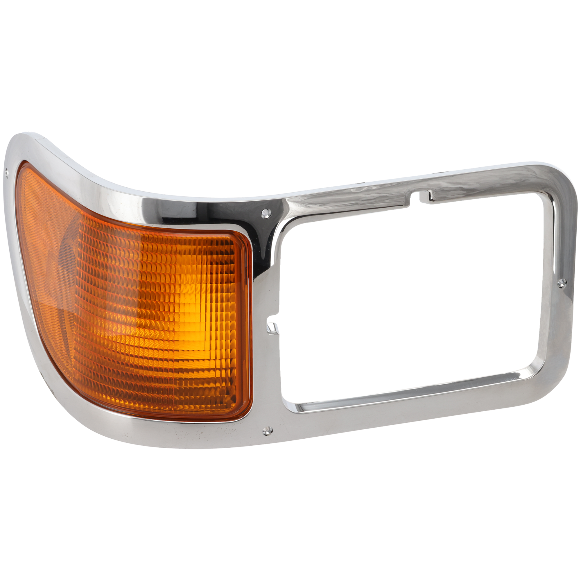 AM F650 F750-00-15 HEAD LAMP BEZEL RH Chrome w Parking Light SKU RF11190009 Partslink FO2521196 OEM YC3Z13200AA