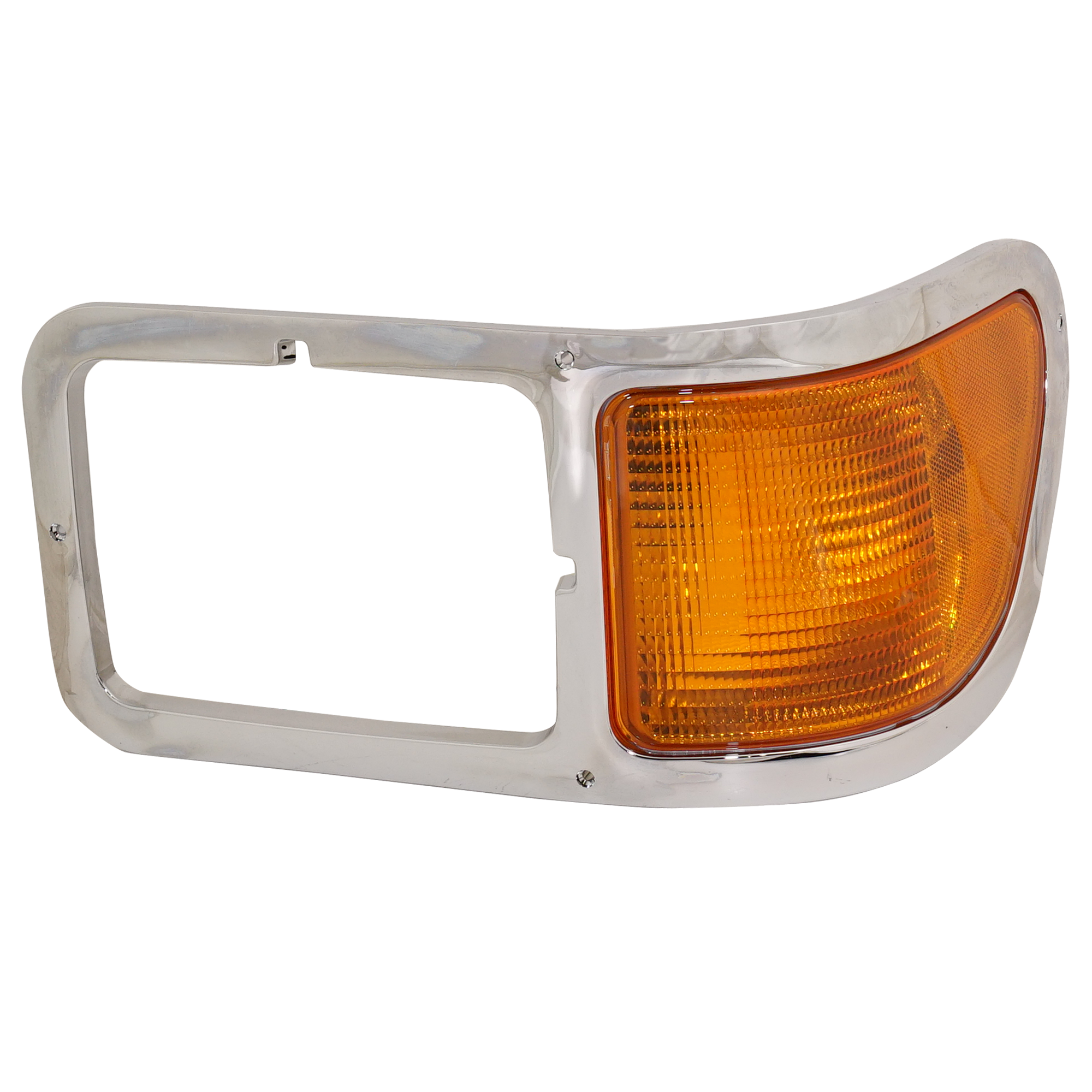AM F650 F750-00-15 HEAD LAMP BEZEL LH Chrome w Parking Light SKU RF11190010 Partslink FO2520196 OEM YC3Z13201AA