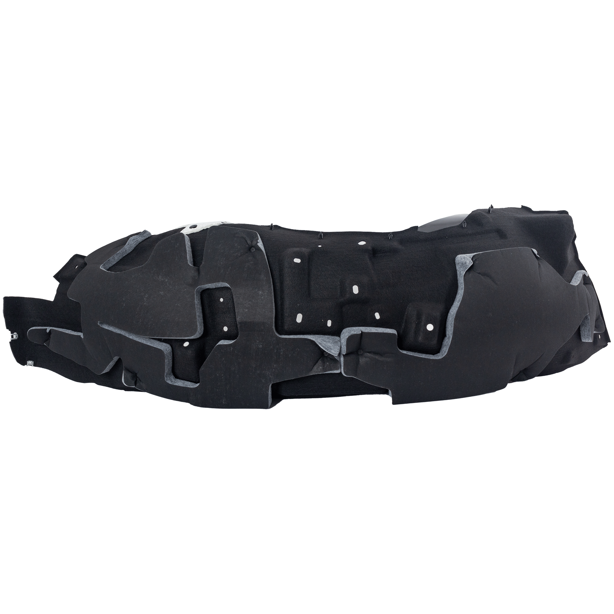 AM F 150-21-24 FRONT FENDER LINER RH Plastic Vacuum form w Insulation Foam Crew Cab Pickup 3.0L Eng. XL XLT Models Platinum Lariat King Ranch Models Extended Cab Pickup Lariat Model SKU RF22210069 Partslink FO1249210 OEM ML3Z16102D
