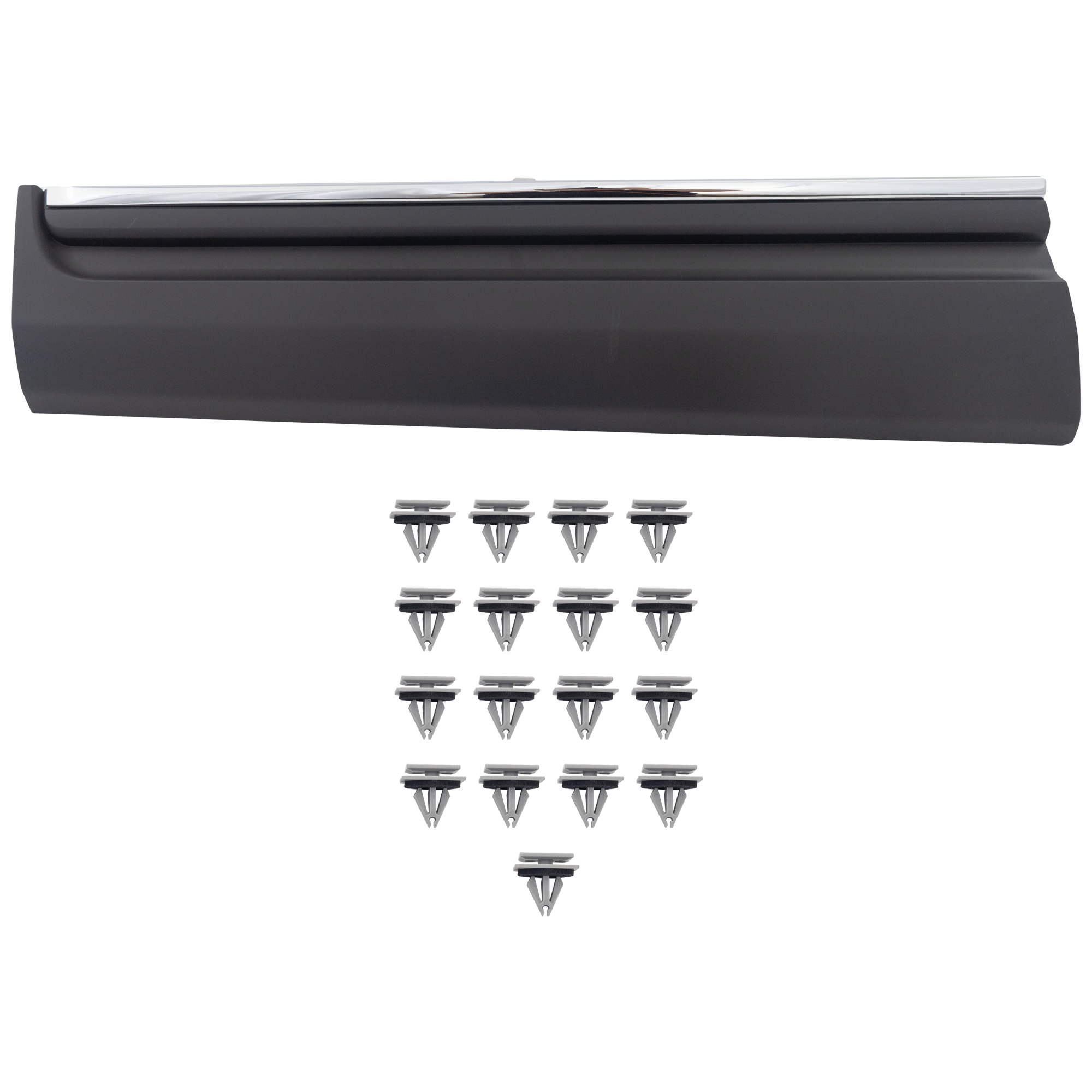 AM EXPLORER 11-15 FRONT DOOR MOLDING LH Textured Black w Chrome Insert SKU RF46170004 Partslink FO1304111 OEM BB5Z7820879BA