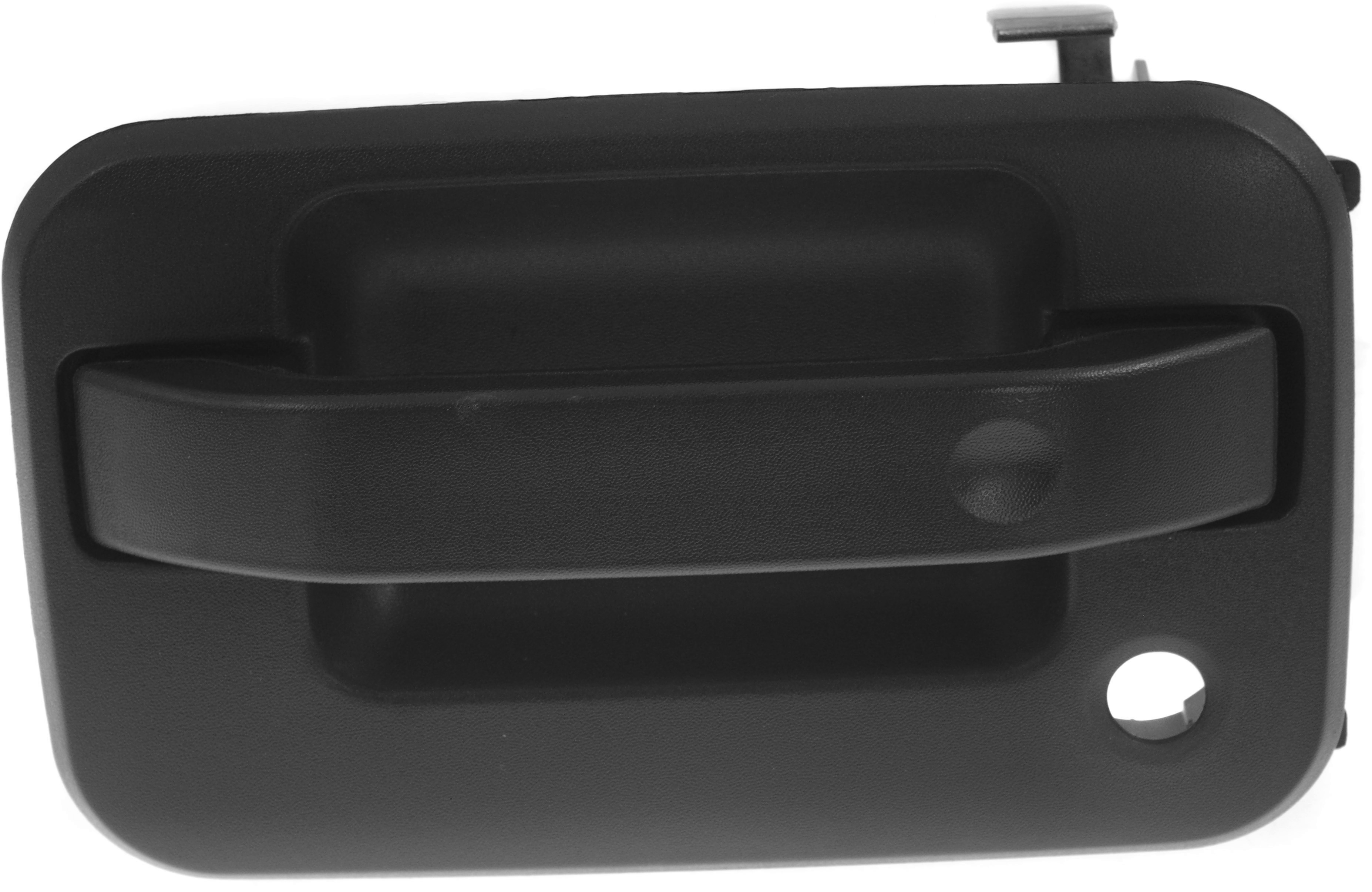 AM F 150-04-22 FRONT EXTERIOR DOOR HANDLE LH Textured Black w Keyhole w o Keypad Hole w Metal Connector SKU RF46210042 OEM CL3Z1522405BB
