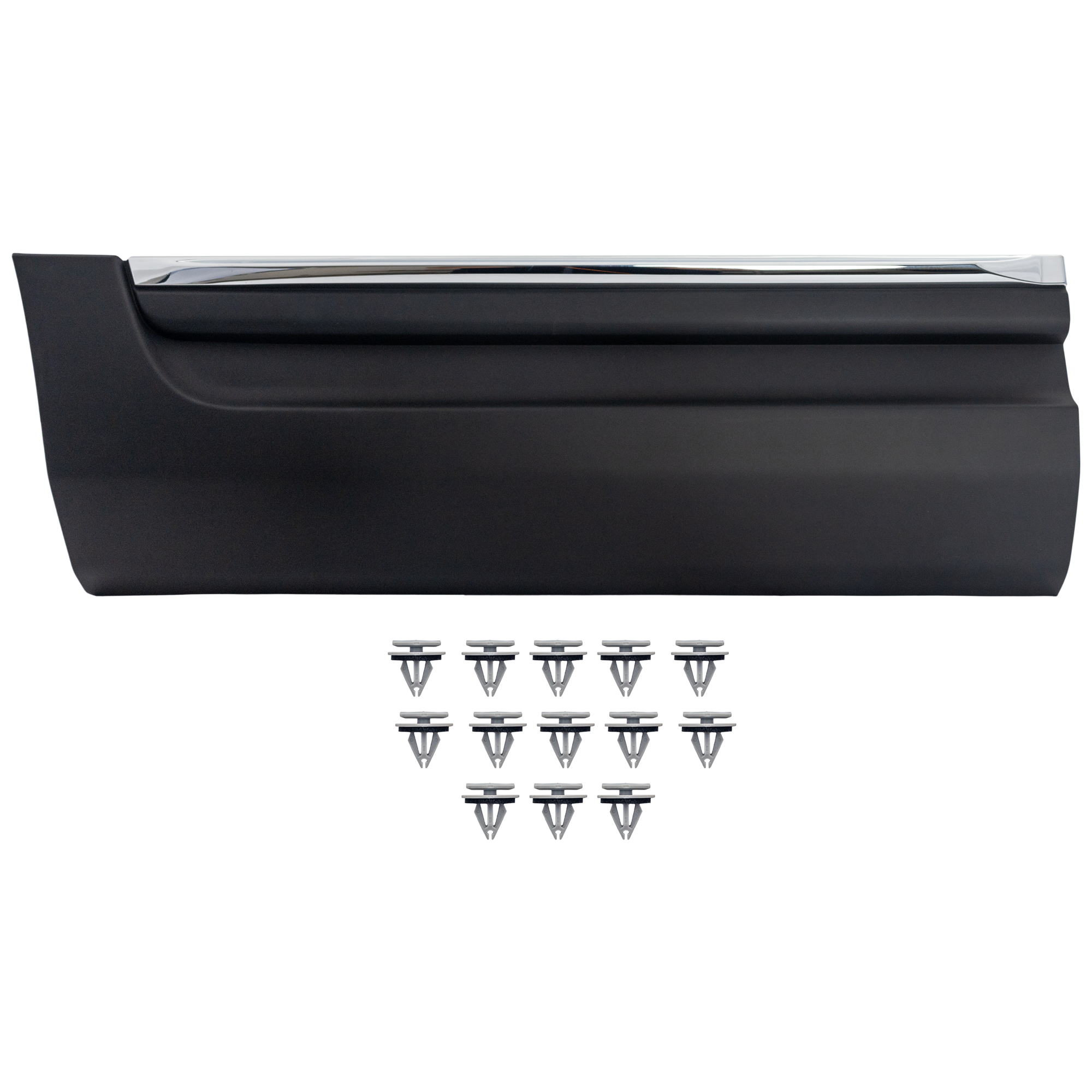 AM EXPLORER 11-15 REAR DOOR MOLDING RH Textured Black w Chrome Insert SKU RF49090003 Partslink FO1505113 OEM BB5Z7825556BA