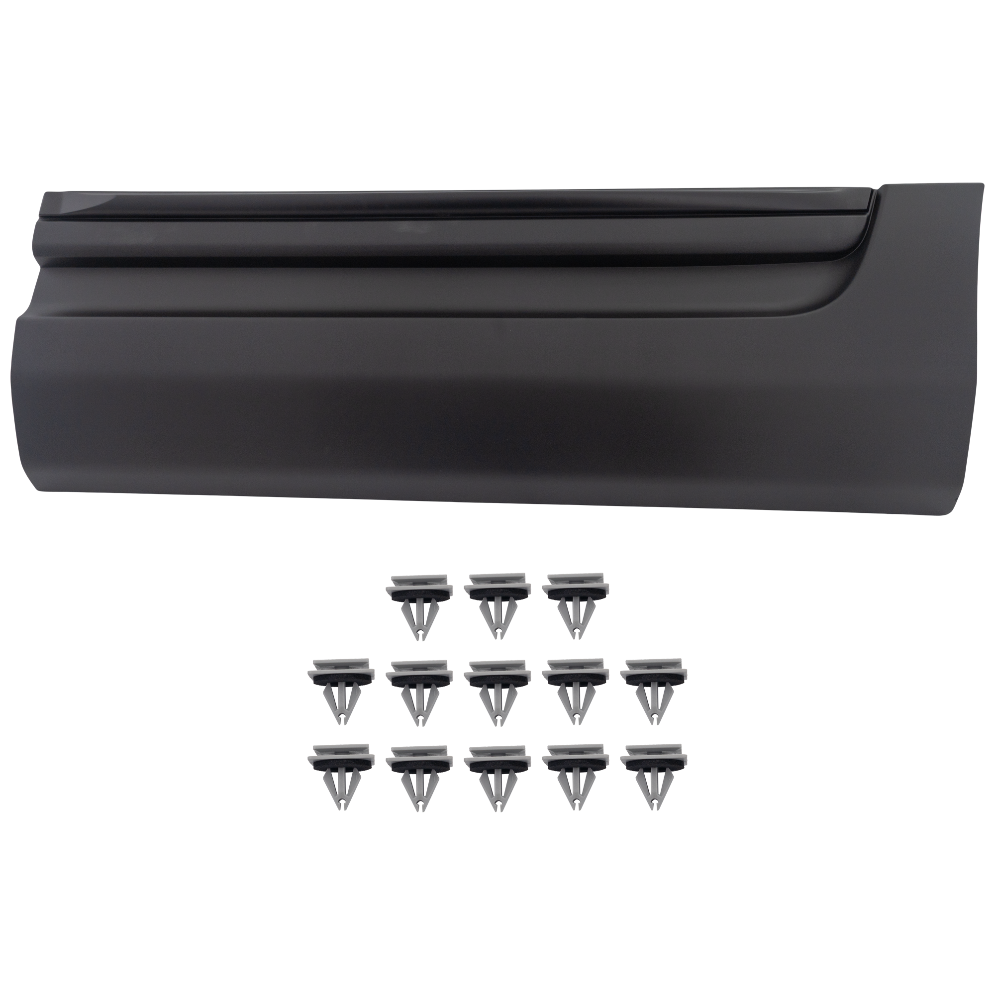 AM EXPLORER 11-15 POLICE INTERCEPTOR UTILITY 13-15 REAR DOOR MOLDING LH Textured Black w o Chrome Insert SKU RF49090006 Partslink FO1504114 OEM BB5Z7825557AA