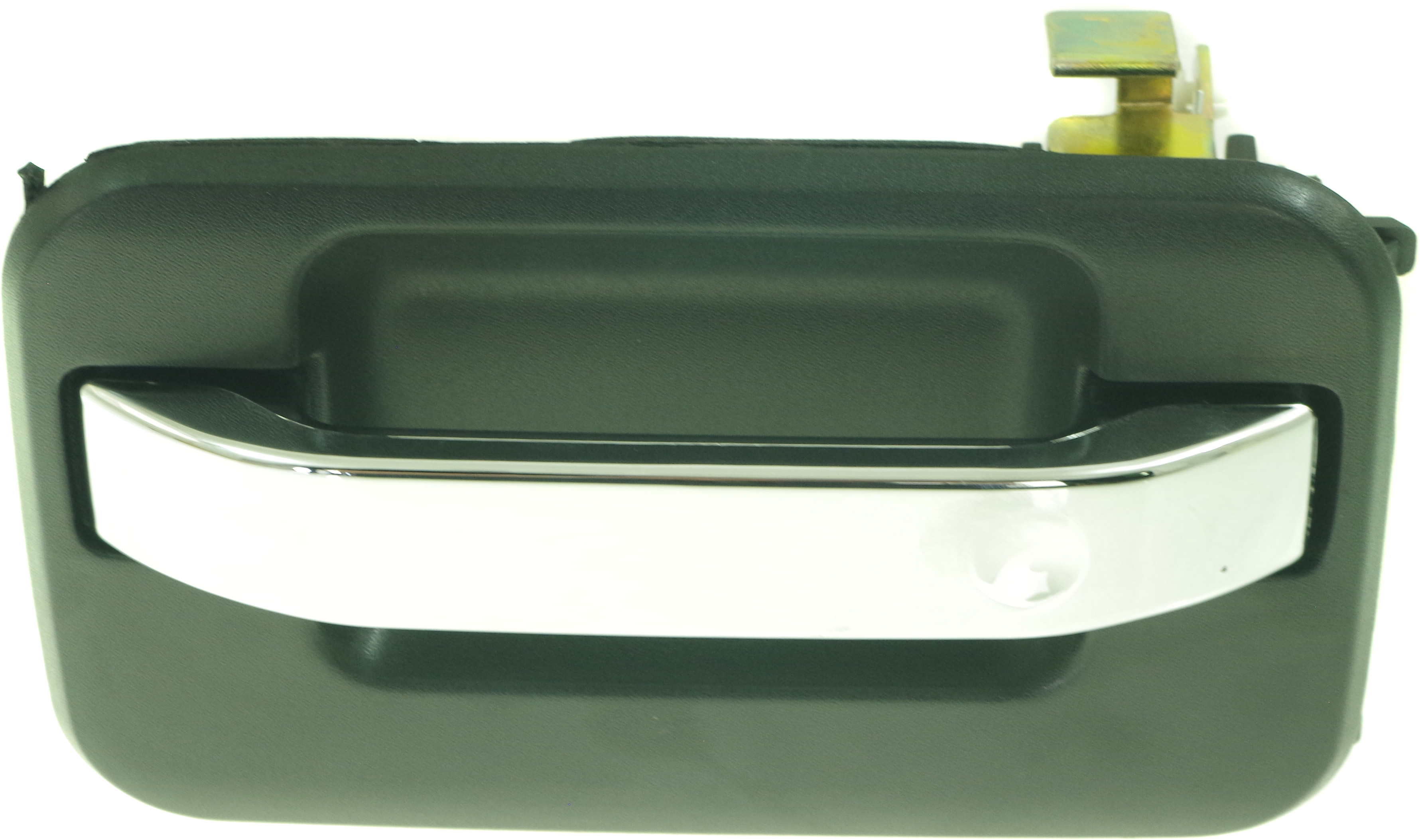 AM F 150-09-22 REAR EXTERIOR DOOR HANDLE LH Chrome Lever Textured Black Hsg Exc. Raptor Model w Metal Connector SKU RF49130018 OEM 9L3Z1626605AA