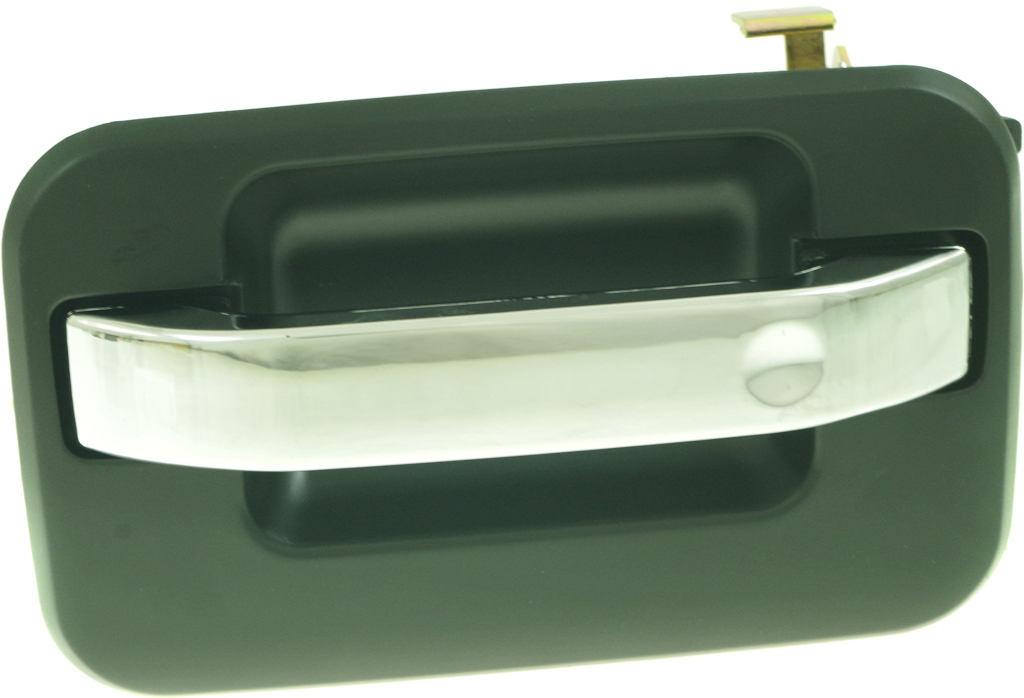 AM F 150-09-22 REAR EXTERIOR DOOR HANDLE LH Chrome Lever Primed Black Hsg Exc. Raptor Model w Metal Connector SKU RF49130020 OEM 9L3Z1626605DA