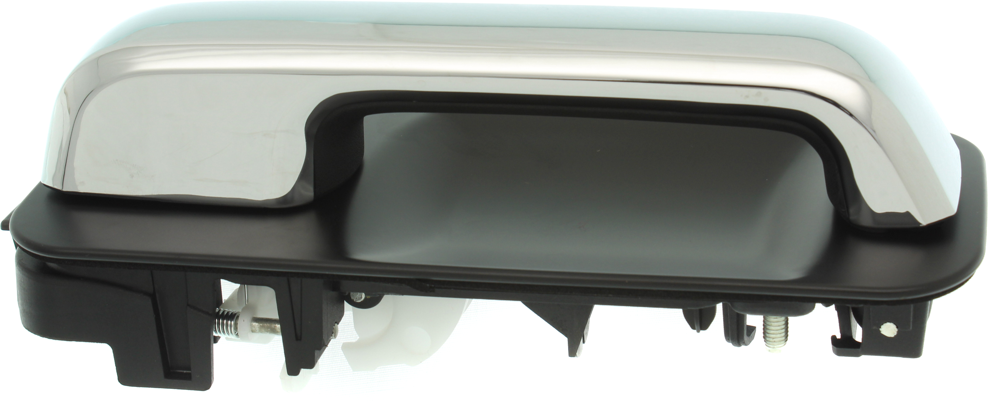 AM F 150-15-22 REAR EXTERIOR DOOR HANDLE LH Chrome w o Keyhole Lever w Black Housing w o Power Lock SKU RF49150004 OEM FL3Z1626605DAPTM