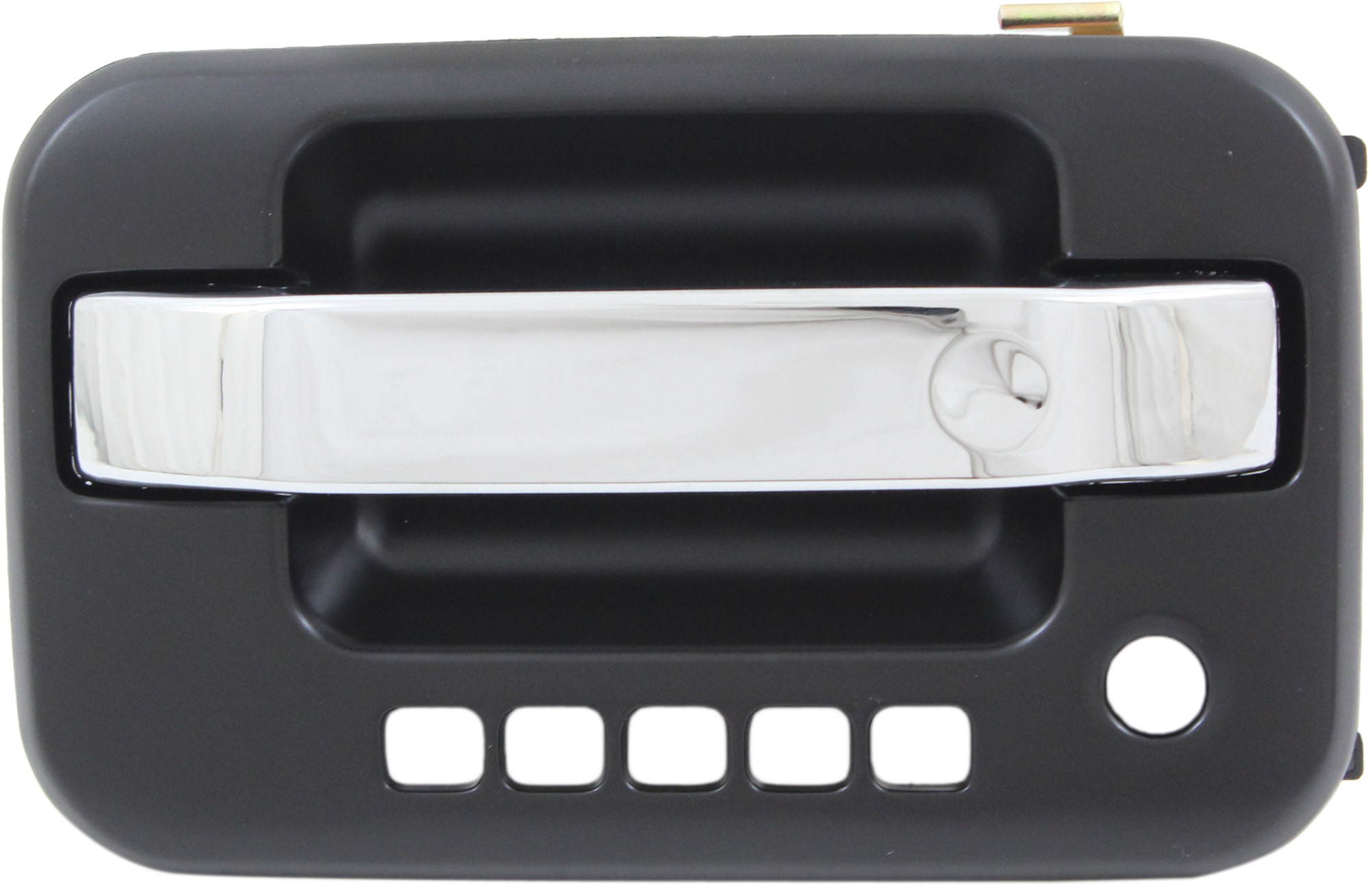 AM F 150-09-22 FRONT EXTERIOR DOOR HANDLE LH Chrome Lever Primed Housing w Keyhole and Keypad Hole w Metal Connector SKU RF49230054 OEM 9L3Z1522405DG