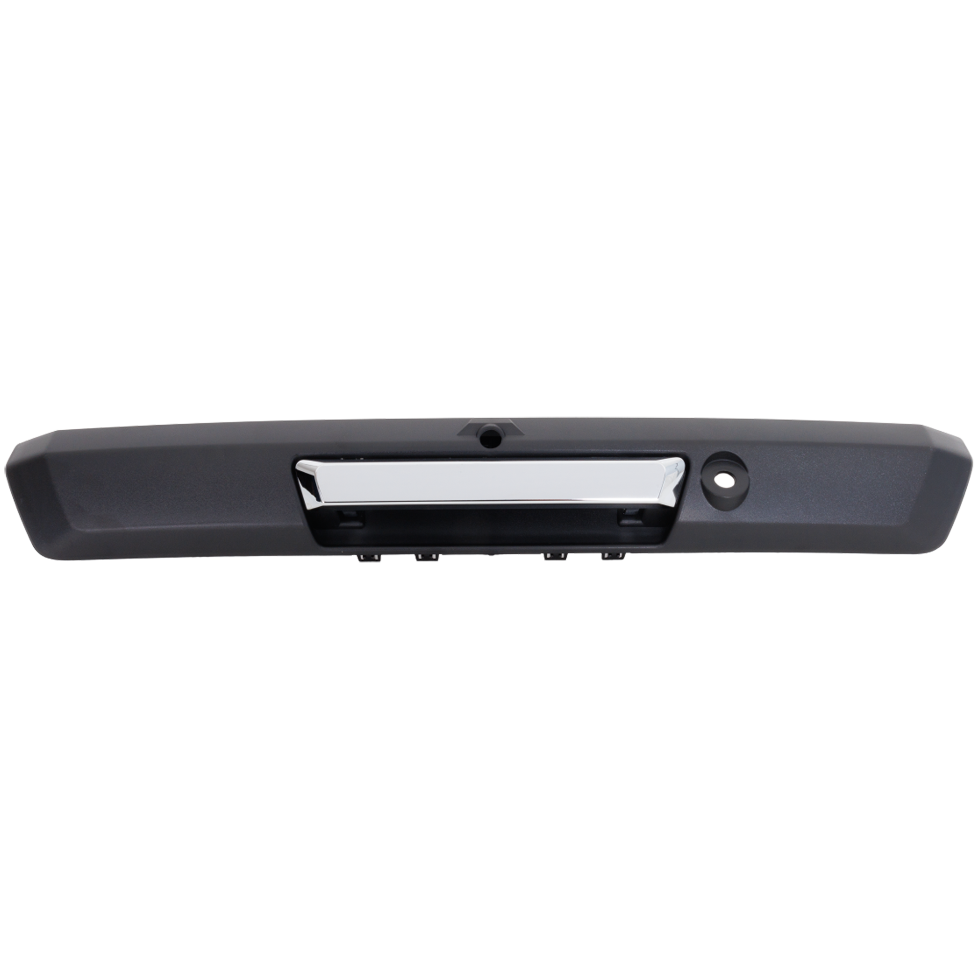 AM F SERIES SUPER DUTY 17-24 TAILGATE HANDLE Chrome Lever+Black Housing Manual Type w Camera Hole w Trailer Hook Up Lamp Hole SKU RF58070012 OEM HC3Z9943400PA