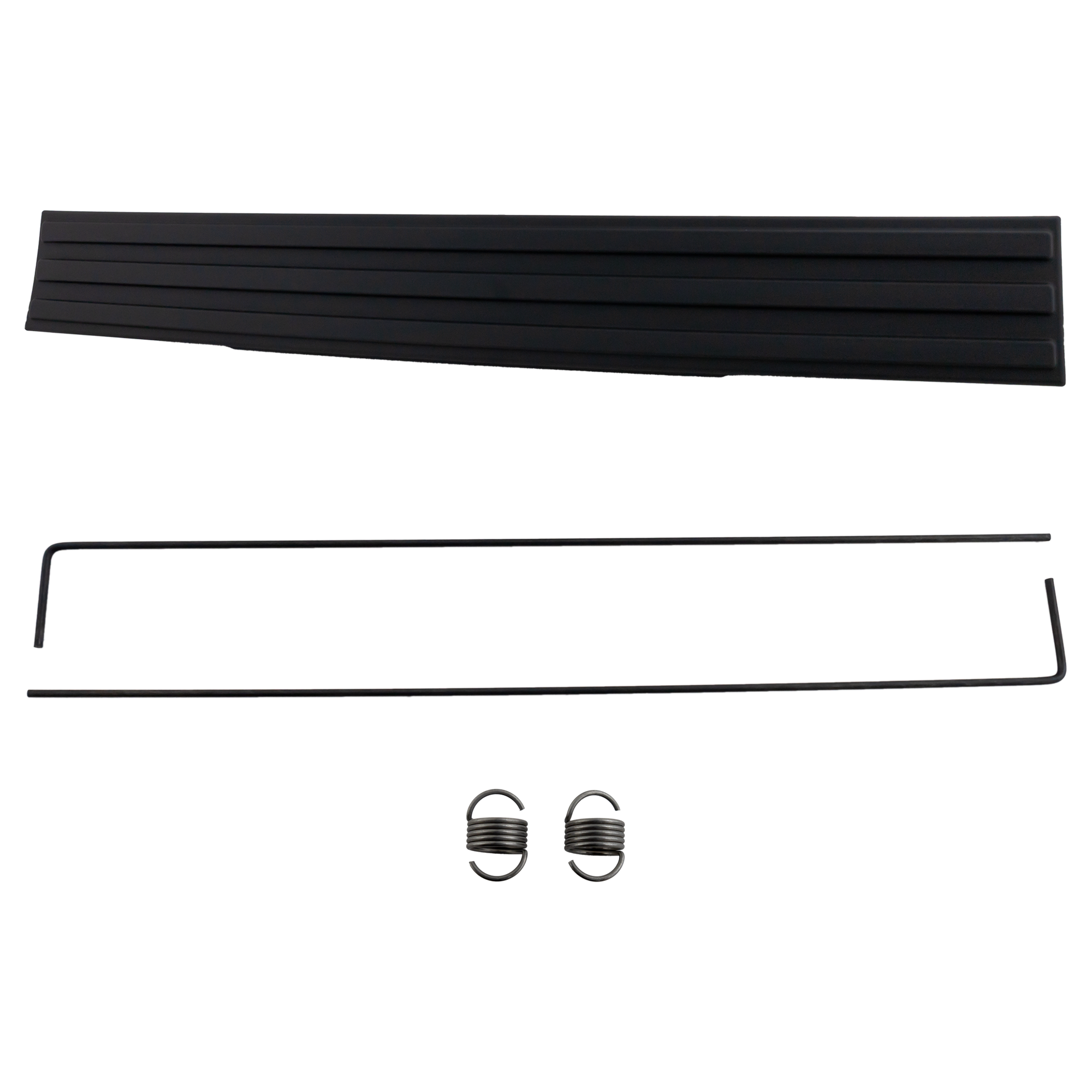 AM F 150-09-14 TAILGATE MOLDING Black Step Type Tailgate Center Step Molding w Flex Gate Step SKU RF58450007 Partslink FO1904122 OEM 9L3Z9940602BA