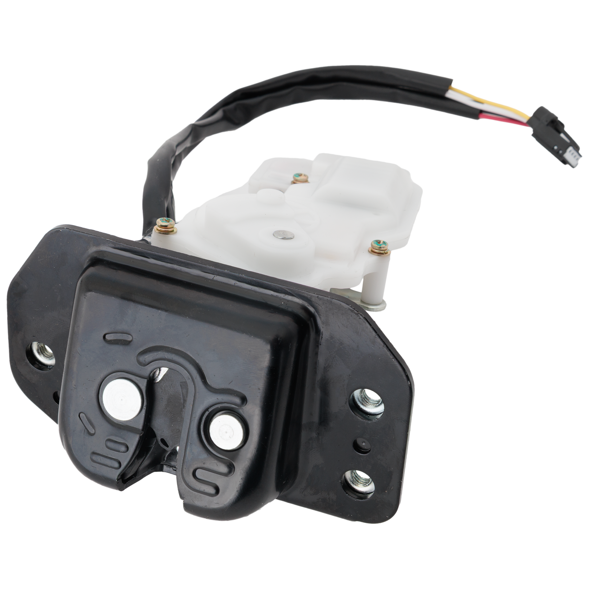 AM EXPLORER 13-18 LIFTGATE LOCK ACTUATOR w o Power Liftgate White Steel Plastic Male Black Connector 4 Female Pin Terminals SKU RF63070004 OEM DB5Z7843150B