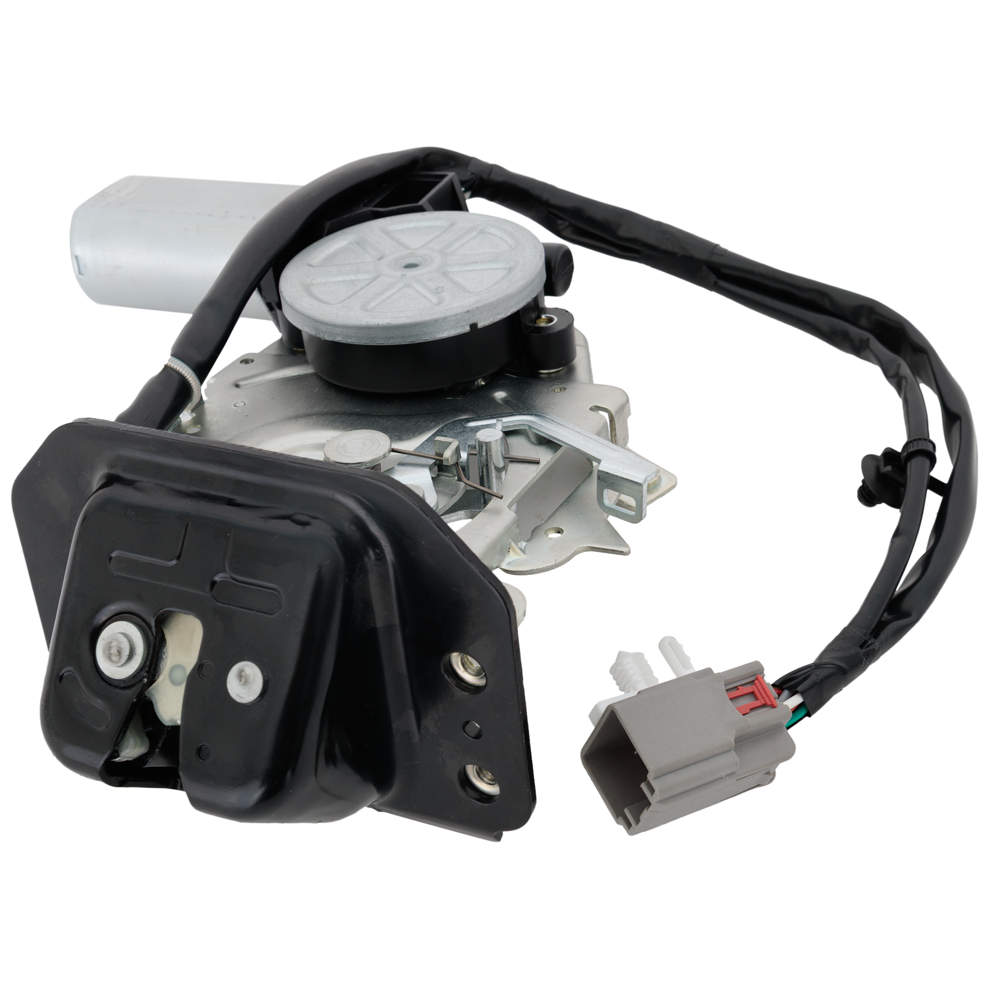 AM EDGE 07-14 ESCAPE 13-13 LIFTGATE LATCH Power Liftgate Black and Silver Metal 1 Female Square Connector Male Blade Terminal SKU RF63100005 OEM 7A1Z7843150A