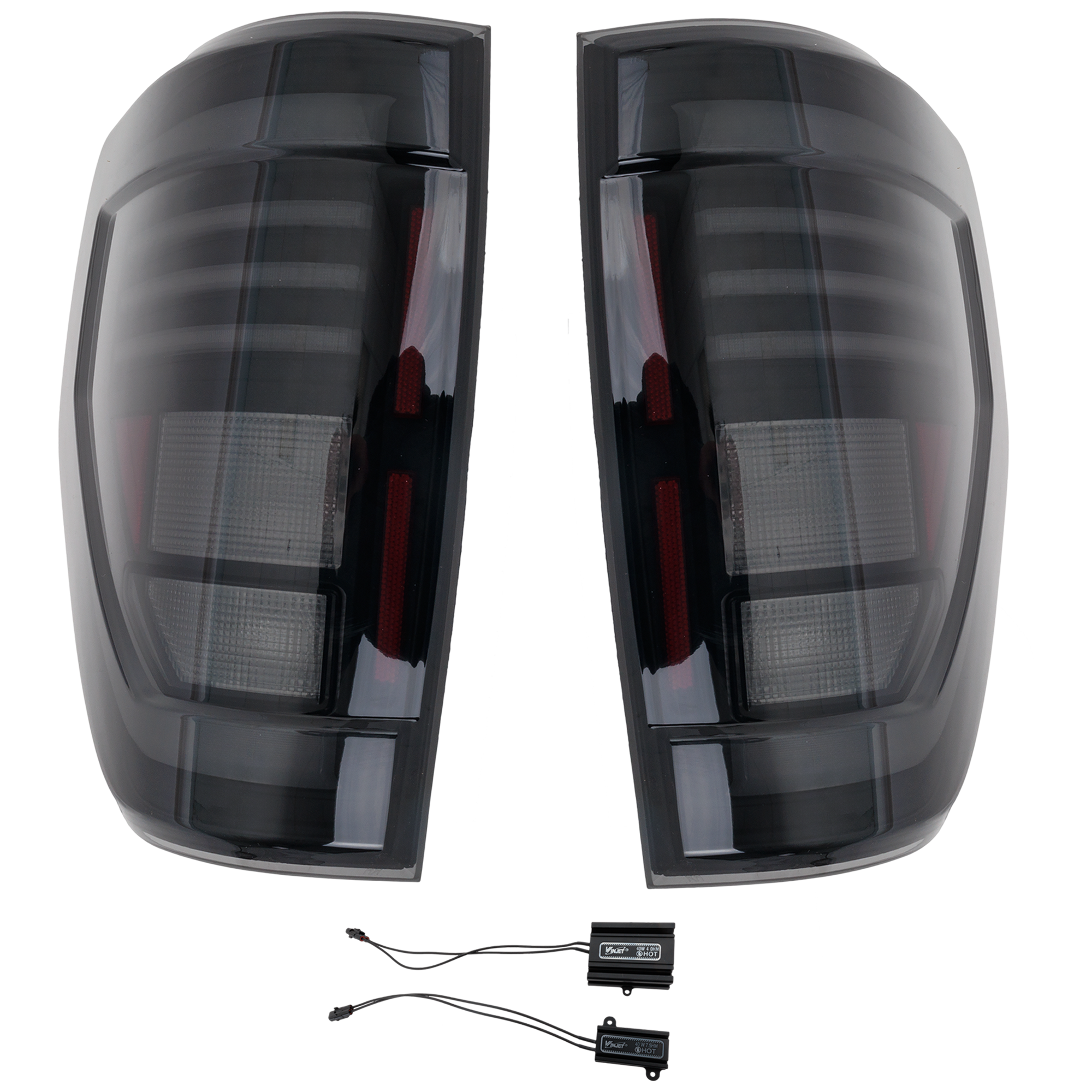 AM F 150-09-14 TAIL LAMP RH AND LH Assembly LED Black Interior Smoked Lens Styleside Excludes SVT Raptor Models SKU RF73010200A OEM BL3Z13404AA PFM BL3Z13404AB PF