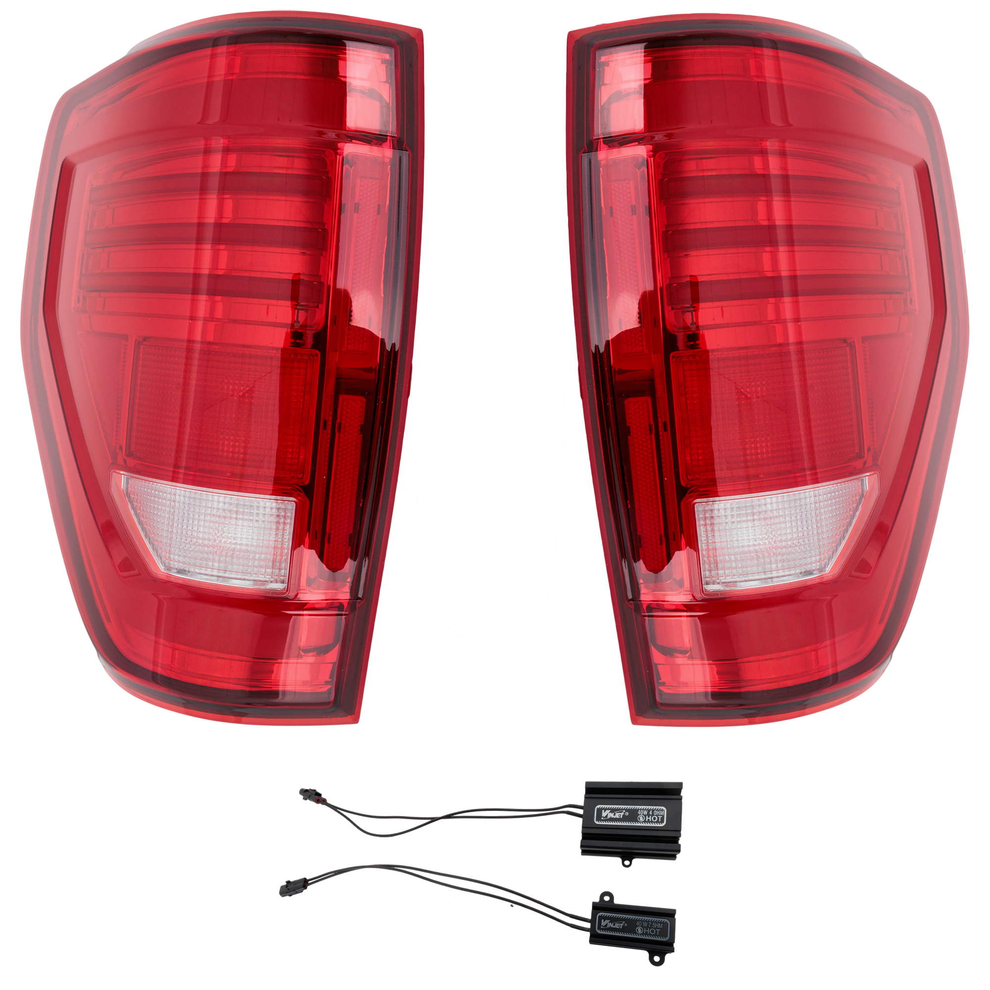 AM F 150-09-14 TAIL LAMP RH AND LH Assembly LED Red and Clear Lens Styleside Excludes SVT Raptor Models SKU RF73010201A OEM BL3Z13404AA PFM BL3Z13404AB PF