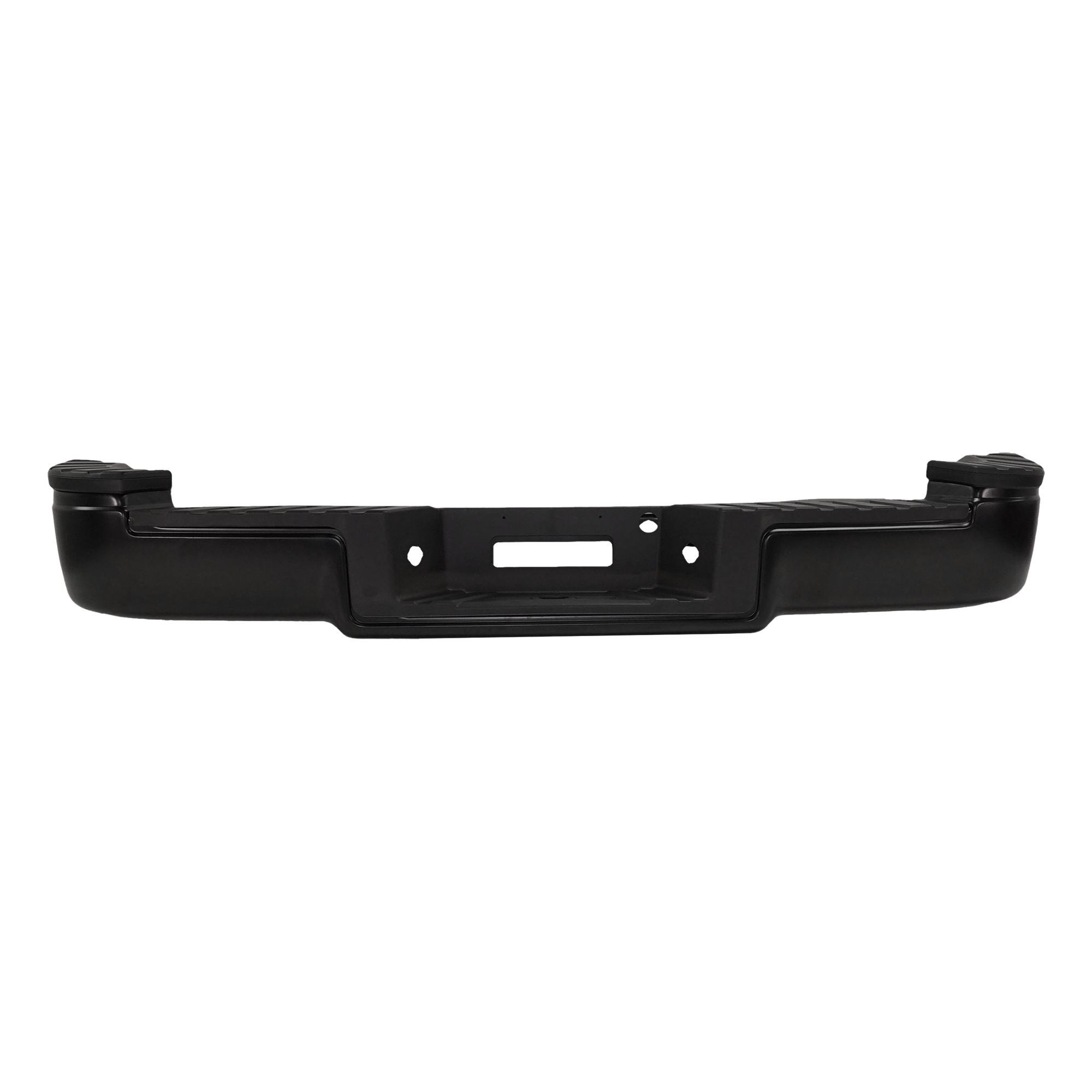 AM F 150-04-09 STEP BUMPER FACE BAR AND PAD w Pad Provision w o Mounting Bracket Flareside Black w o Tow Pckg w o Sensor holes SKU RF82620028 Partslink FO1103122 OEM 4L3Z17906JA 5L3Z17B807AB 5L3Z1
