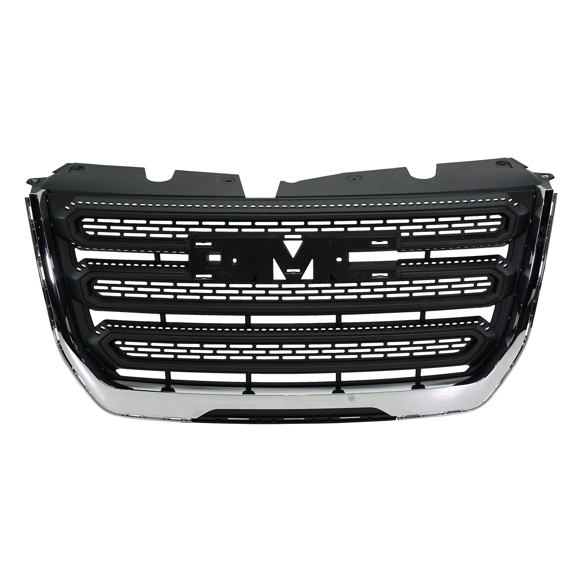 AM TERRAIN 16-17 GRILLE Textured Black Shell and Insert w Chrome Frame SL SLE Models SKU RG07010005 Partslink GM1200723 OEM 23379208