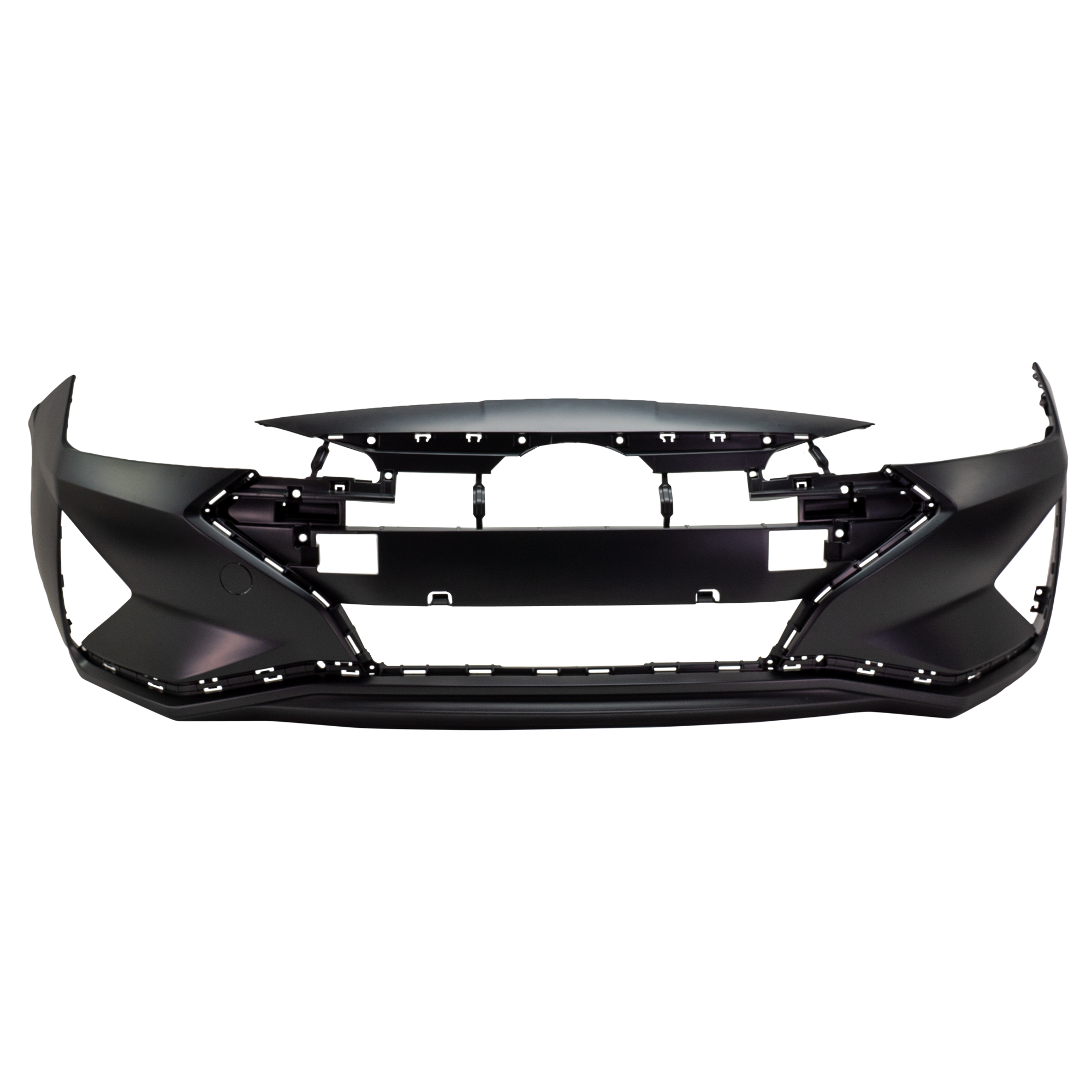 AM ELANTRA 19-20 FRONT BUMPER COVER Primed w Lower Moulding Hole w Tow Hook Holes Korea Built Vehicle Sedan SKU RH01030061P OEM 86511F2AA0-86591F2AA0-86588F2A