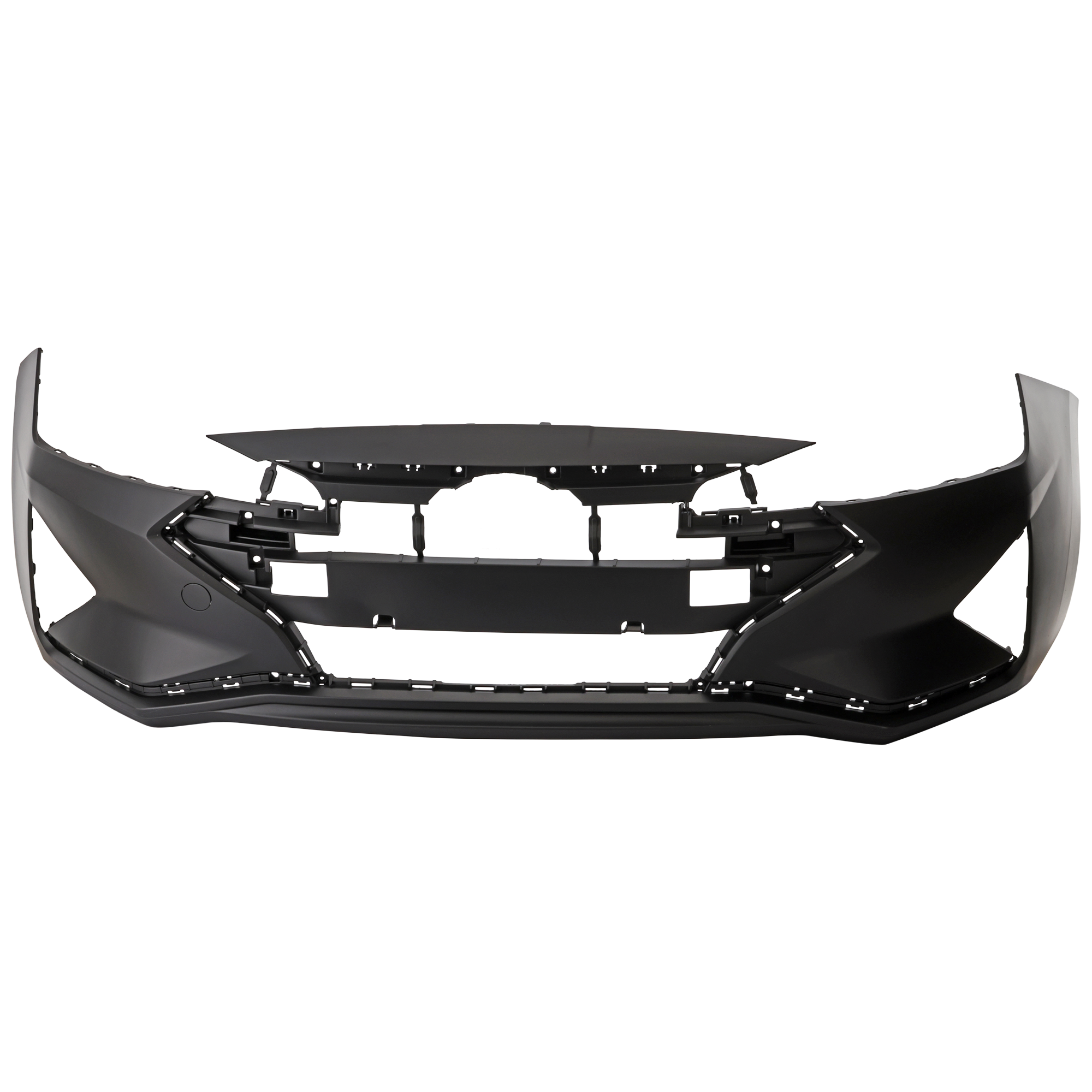 AM ELANTRA 19-20 FRONT BUMPER COVER Primed Assembly USA Built Vehicle w Lower Moulding and Mounting Brackets SKU RH01030130P Partslink HY1000252 OEM 86511F3500 PFM