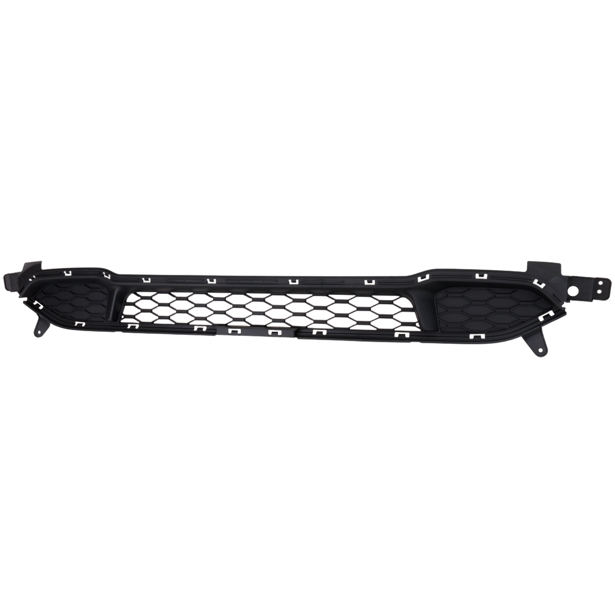 AM KONA 18-21 FRONT BUMPER GRILLE Lower Black Plastic w o Fog Light Holes and Pedestrian Recognition SKU RH01530039 Partslink HY1036153 OEM 86560J9000