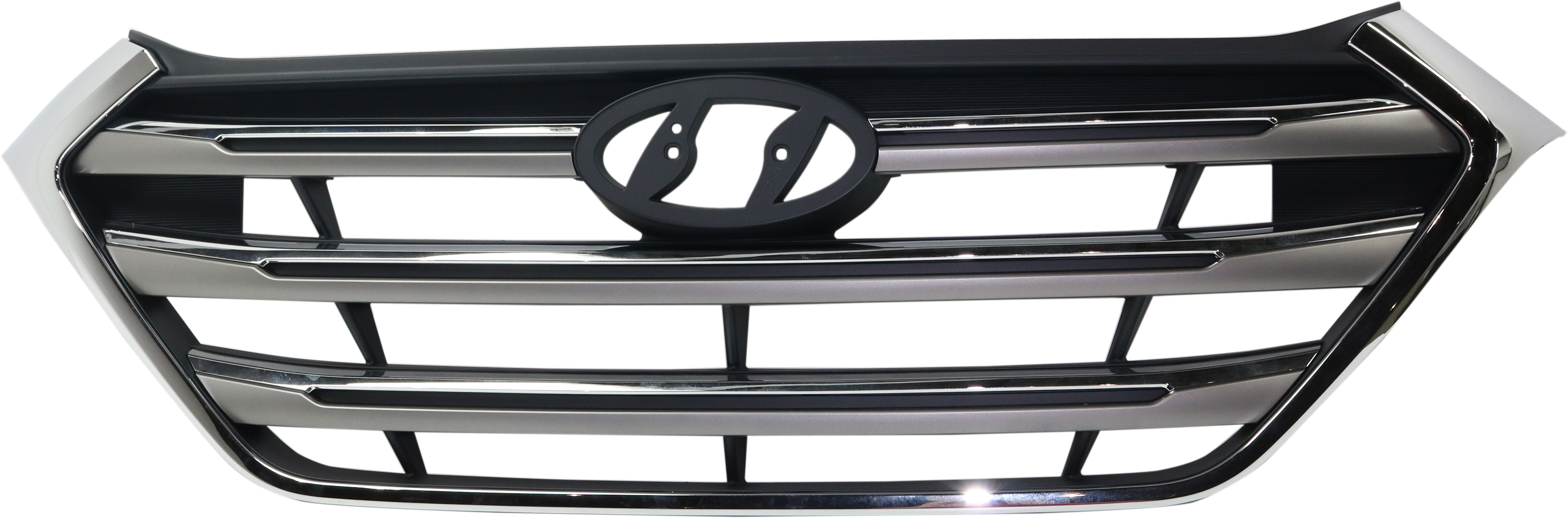 AM TUCSON 16-18 GRILLE Silver Shell Painted Black Insert Exc. Fuel Cell Model w Chr Mldg w Pedestrian Recognition To 5-16-16 CAPA SKU RH07010004Q OEM 86350D3100CR