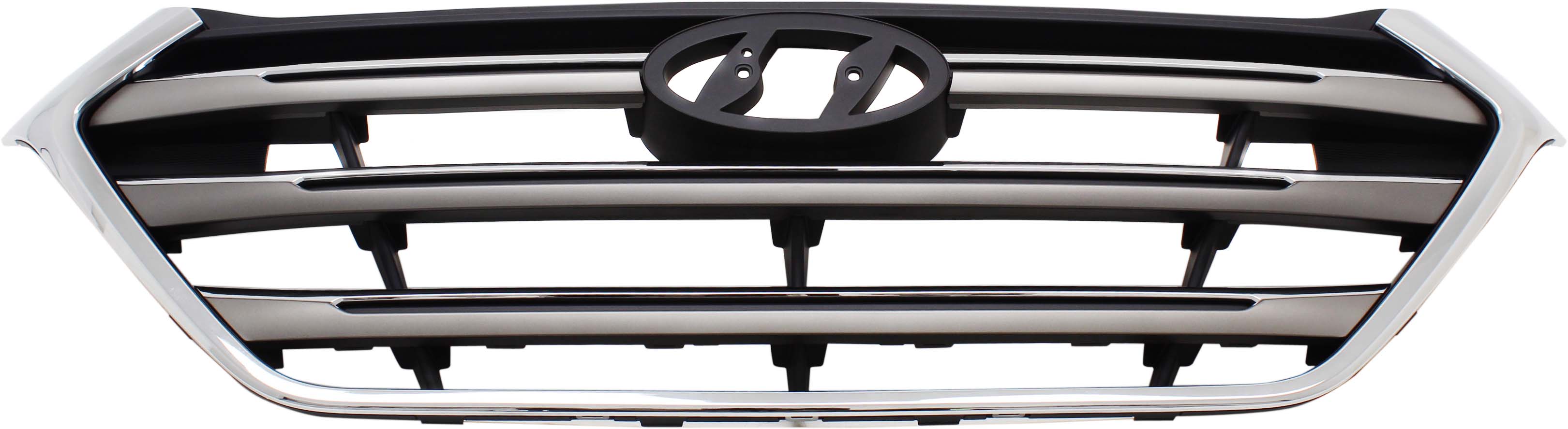 AM TUCSON 16-17 GRILLE Silver Shell Painted Black Insert Exc. Fuel Cell Model w Chr Mldg w Pedestrian Recognition To 5-16-16 SKU RH07010004 OEM 86350D3100CR