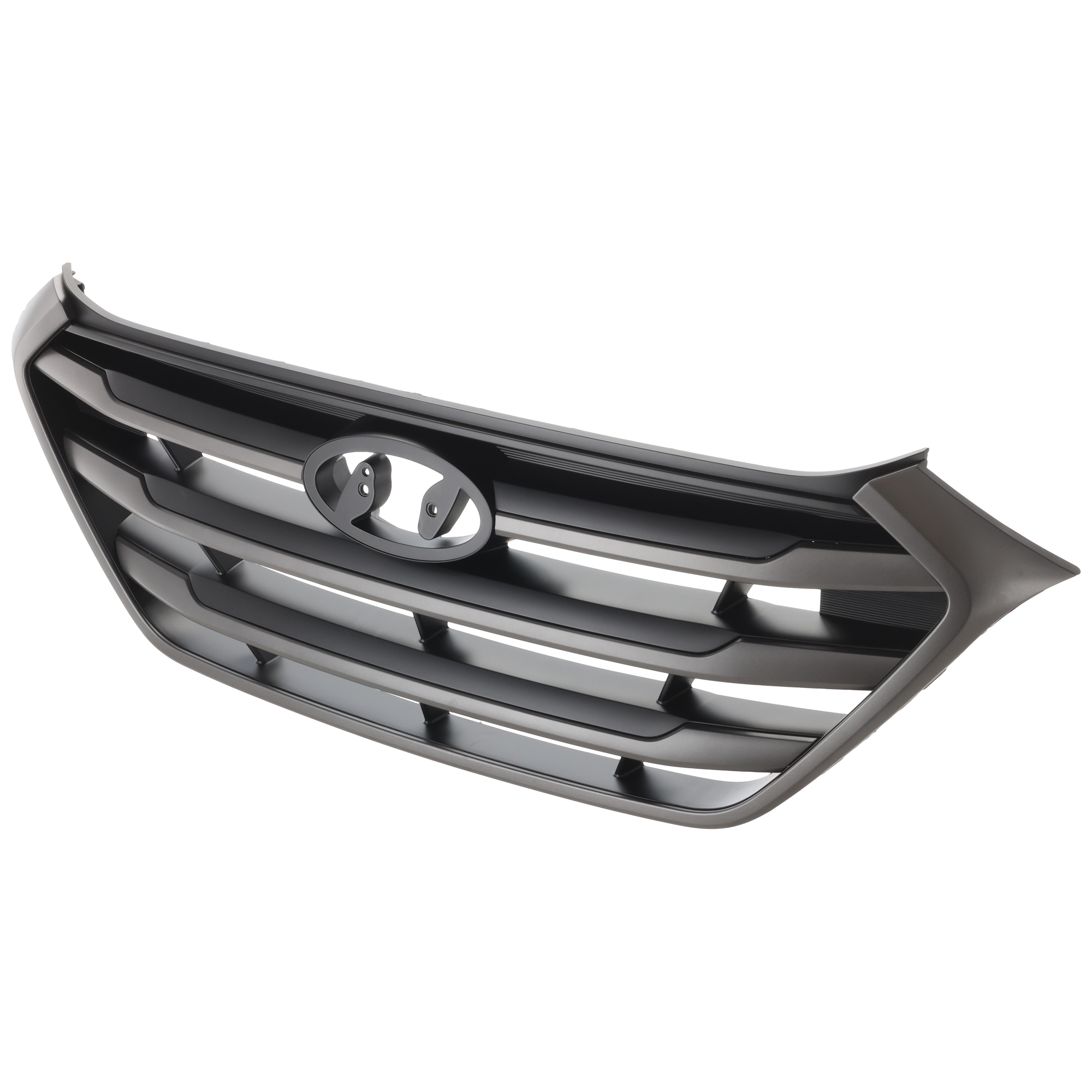 AM TUCSON 16-18 GRILLE Painted Silver Shell Painted Blk Insert w o Pedestrian Recognition Exc. Fuel Cell Model SKU RH07010005 Partslink HY1200189 OEM 86350D3000RAM 86350D3000GAL