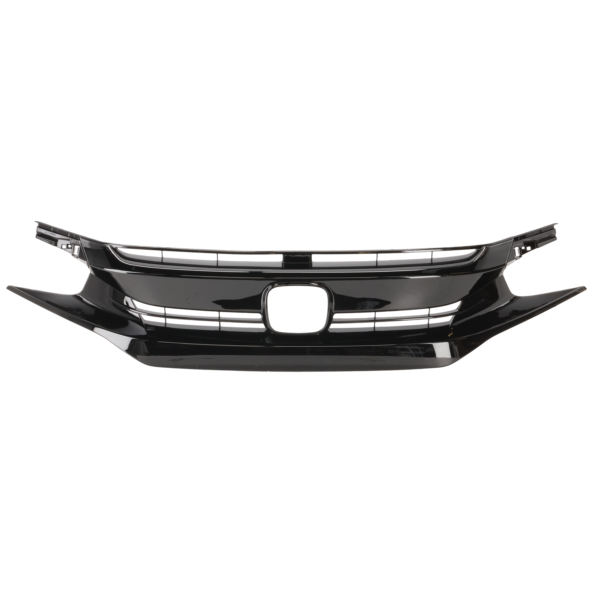 AM CIVIC 17-19 GRILLE Painted Black Shell and Insert Exc. Type R Model Hatchback SKU RH07010013 Partslink HO1200235 OEM 71121TGGA01