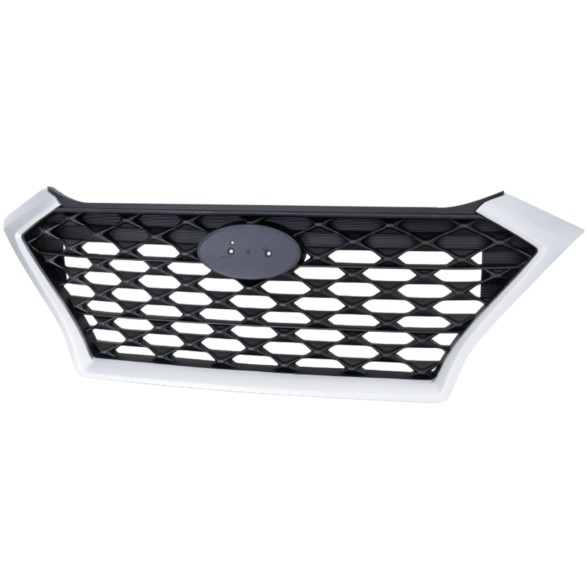 AM TUCSON 19-21 GRILLE Painted Black w Silver Frame w o Camera Hole SKU RH07010039 Partslink HY1200225 OEM 86350D3500