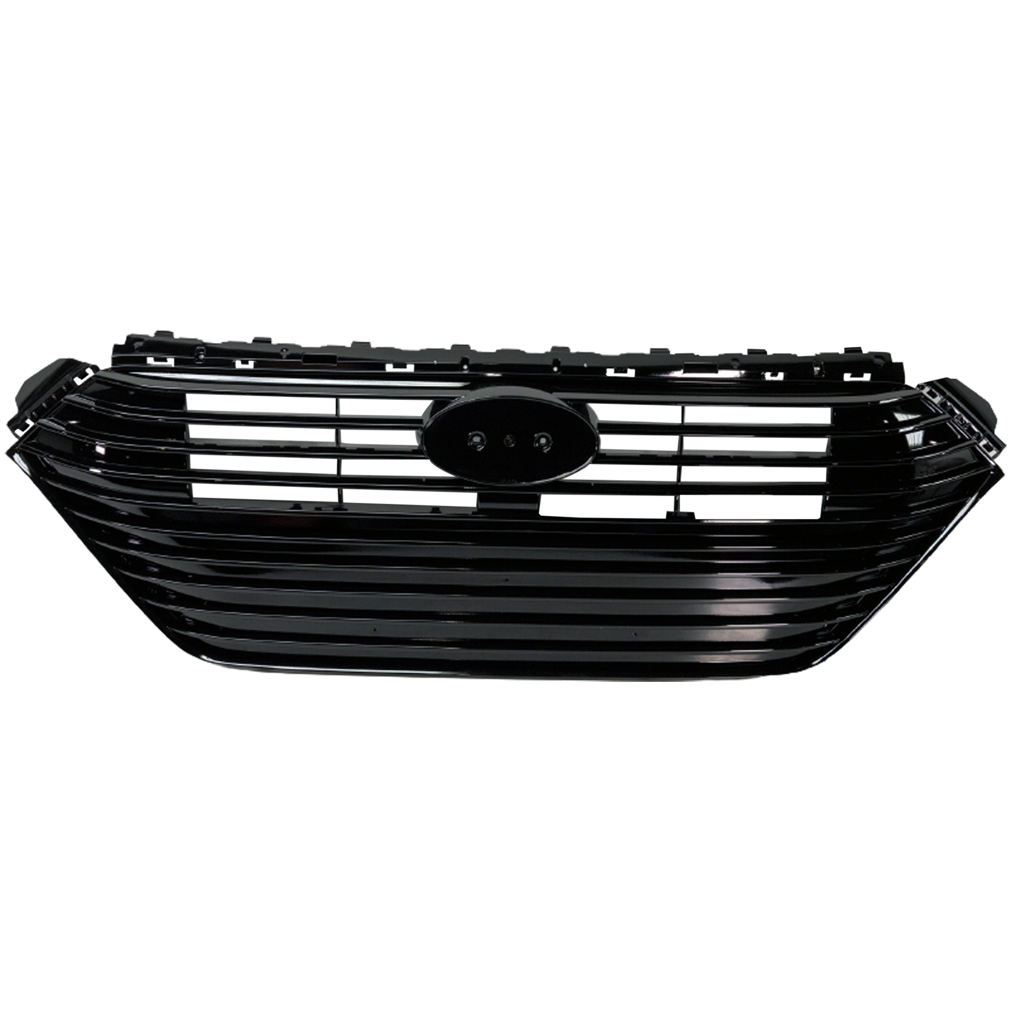 AM IONIQ 17-19 GRILLE Painted Black Shell with Textured Black Insert w o Intelligent Cruise Control Hybrid Model CAPA SKU RH07010043Q Partslink HY1200222C OEM 86350G2000EB