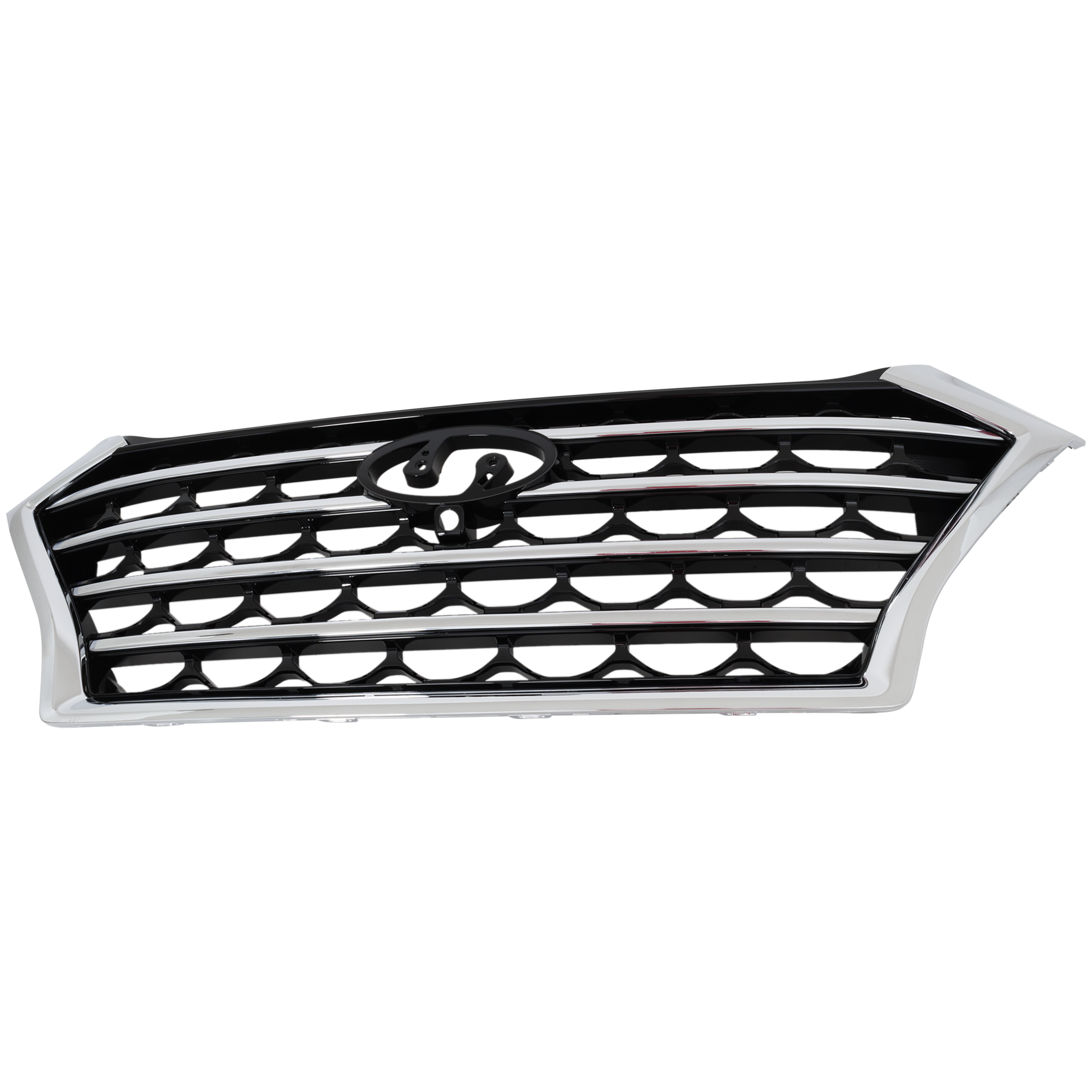 AM TUCSON 19-21 GRILLE Painted Black w Chrome Frame Trim w Camera Hole CAPA SKU RH07010068Q Partslink HY1200234C OEM 86350D3660