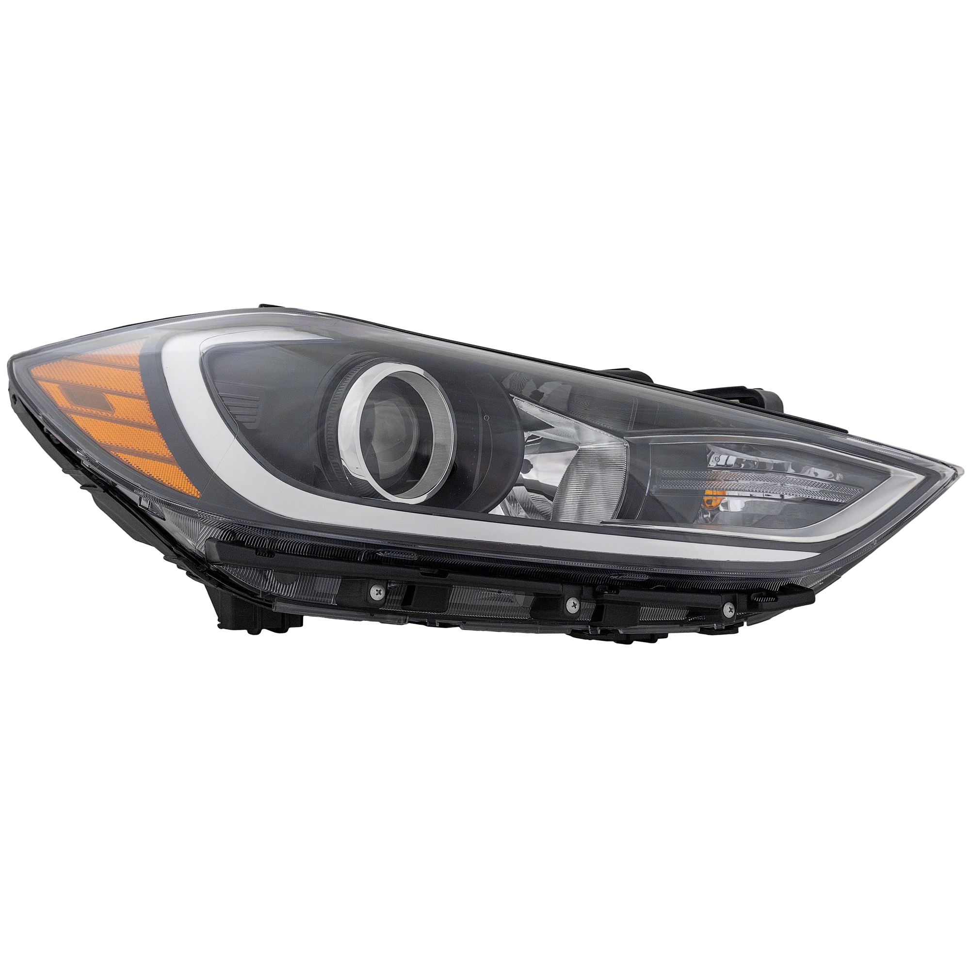 AM ELANTRA 17-18 HEAD LAMP RH Assembly Halogen w o Daytime Running Light Korea or USA Built Vehicle SKU RH10010011 Partslink HY2503206 HY2503203 OEM 92102F3000-92102F2040