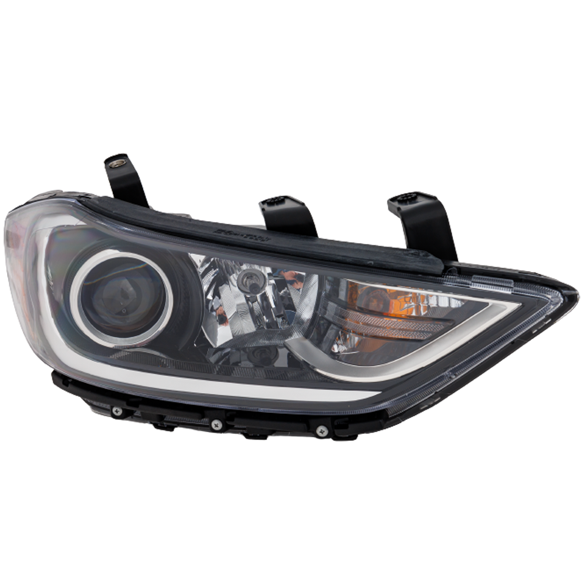 AM ELANTRA 17-18 HEAD LAMP RH Assembly Halogen w Daytime Running Light Korea Built Vehicle SKU RH10010015 Partslink HY2503204 OEM 92102F2050