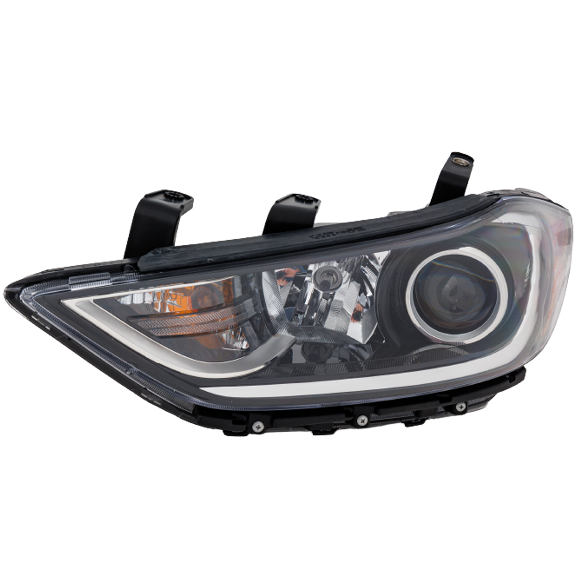 AM ELANTRA 17-18 HEAD LAMP LH Assembly Halogen w Daytime Running Light Korea Built Vehicle CAPA SKU RH10010016Q Partslink HY2502204C OEM 92101F2050