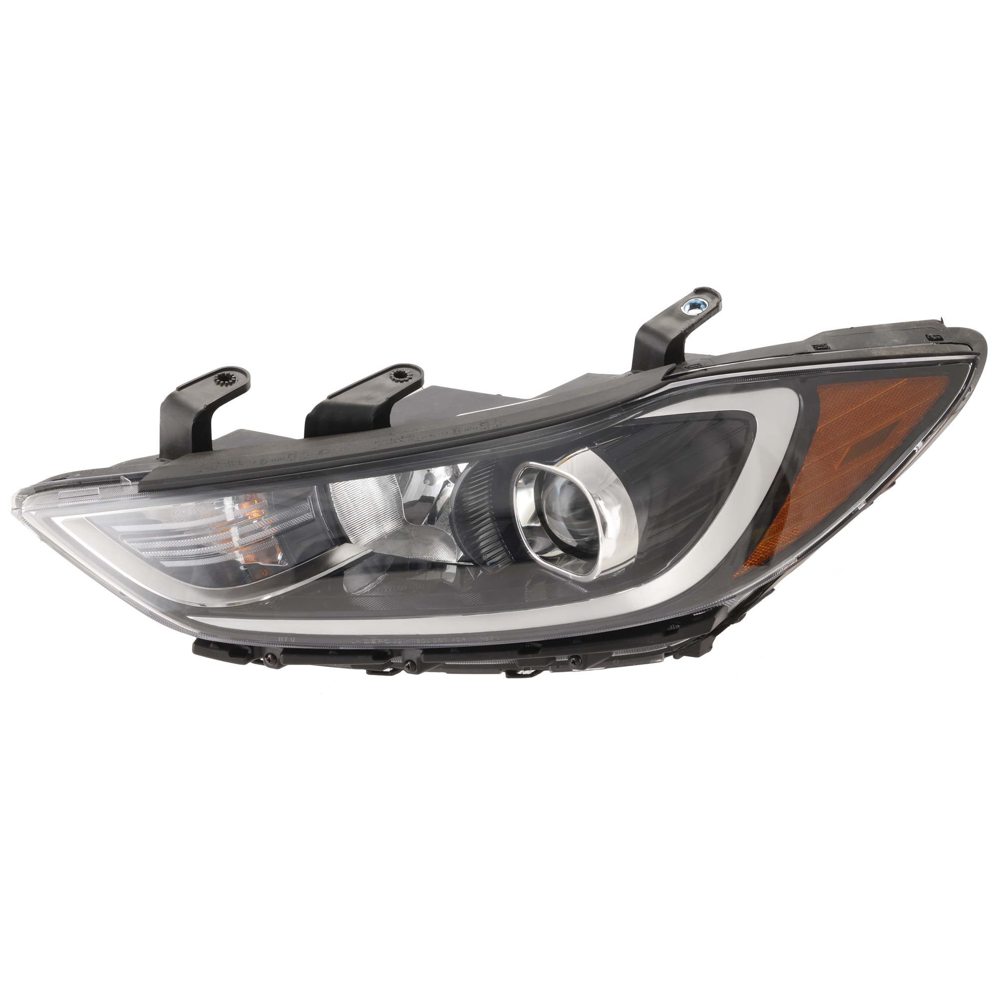 AM ELANTRA 17-18 HEAD LAMP LH Assembly Halogen w Daytime Running Light Korea Built Vehicle SKU RH10010016 Partslink HY2502204 OEM 92101F2050