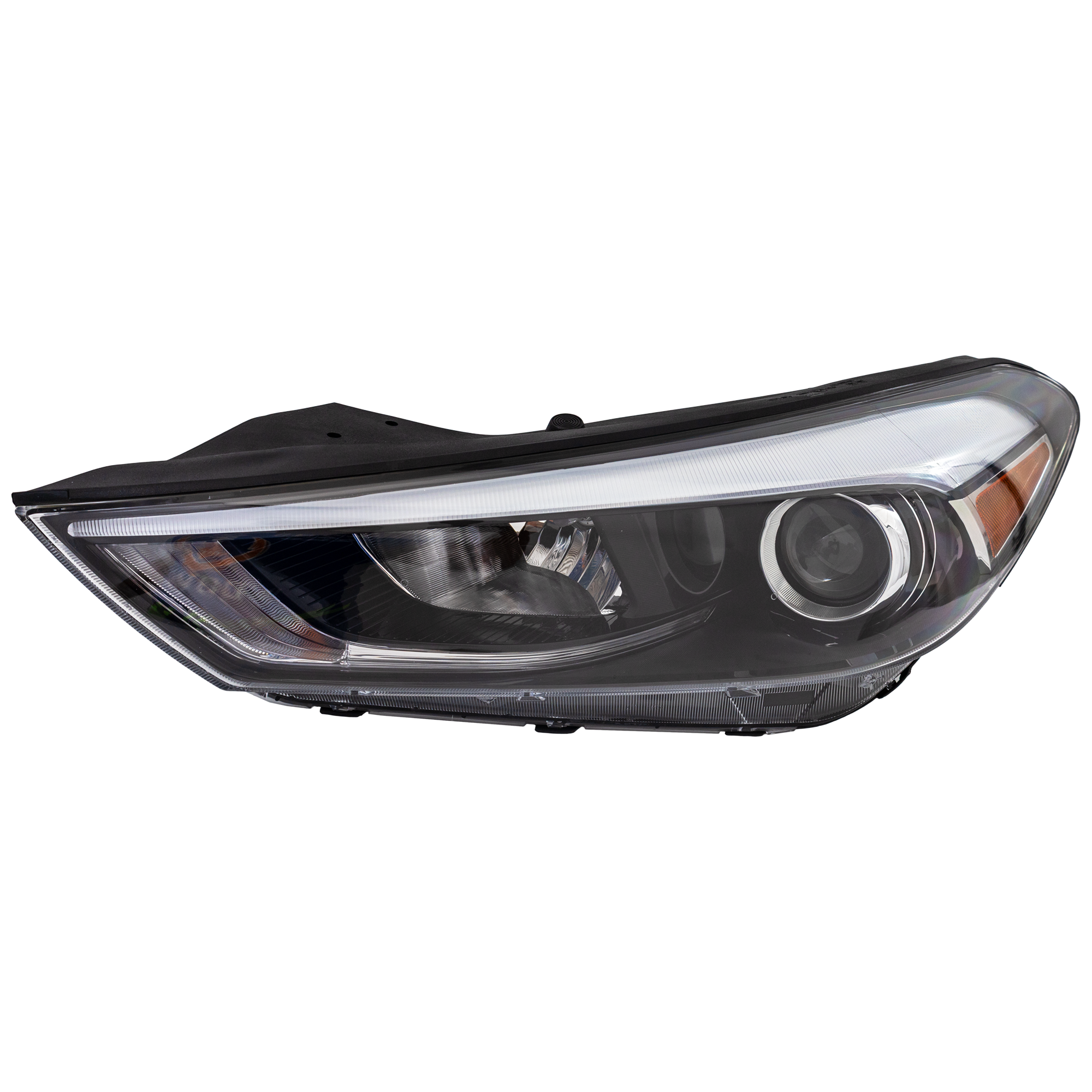 AM TUCSON 16-18 HEAD LAMP RH Assembly Halogen w LED Position Light CAPA SKU RH10010049Q Partslink HY2503200C OEM 92102D3150