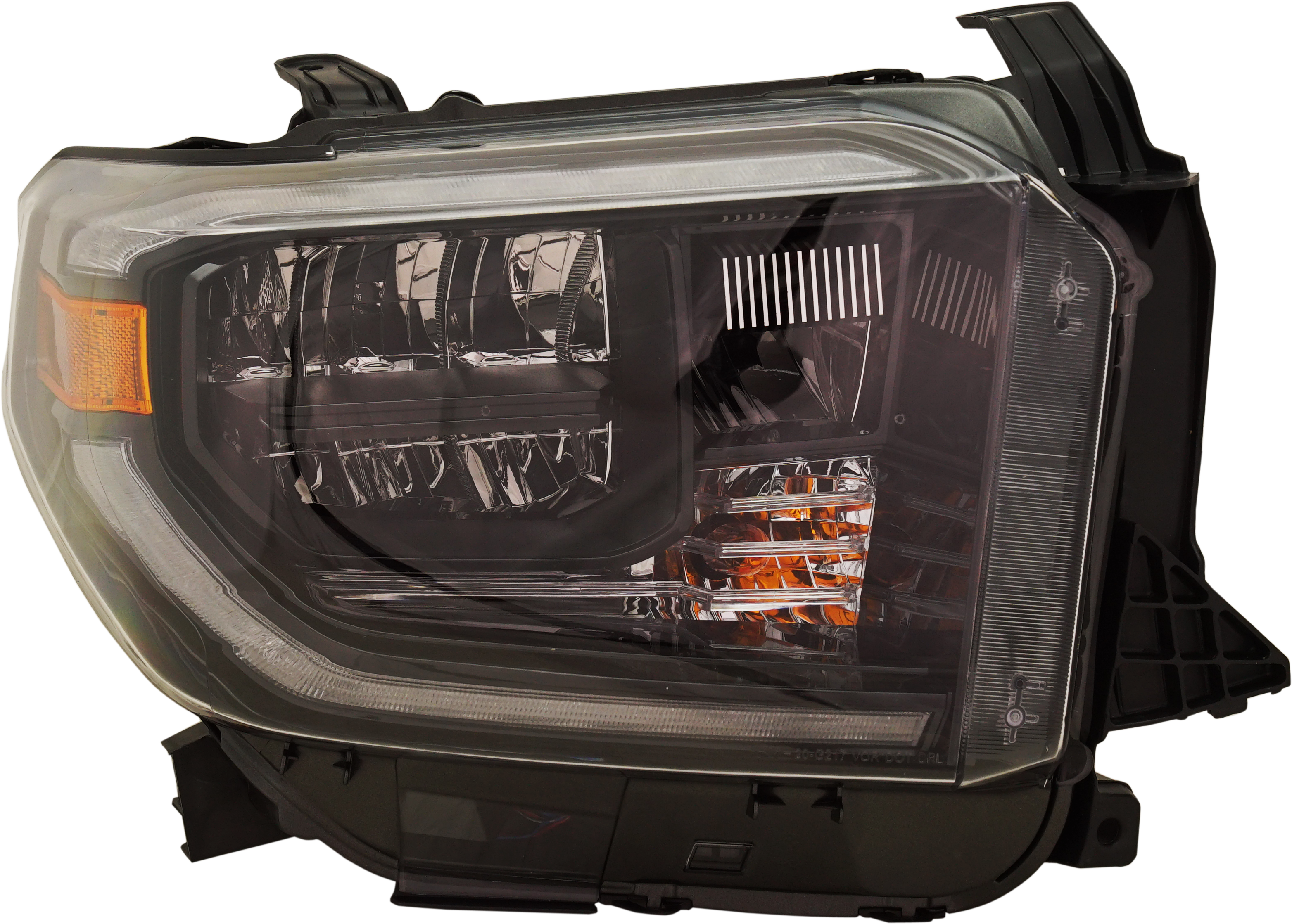 AM TUNDRA 19-21 HEAD LAMP RH Assembly LED Black Interior w Smoked Chrome Accent SKU RH10010071 Partslink TO2503281 OEM 811100C211