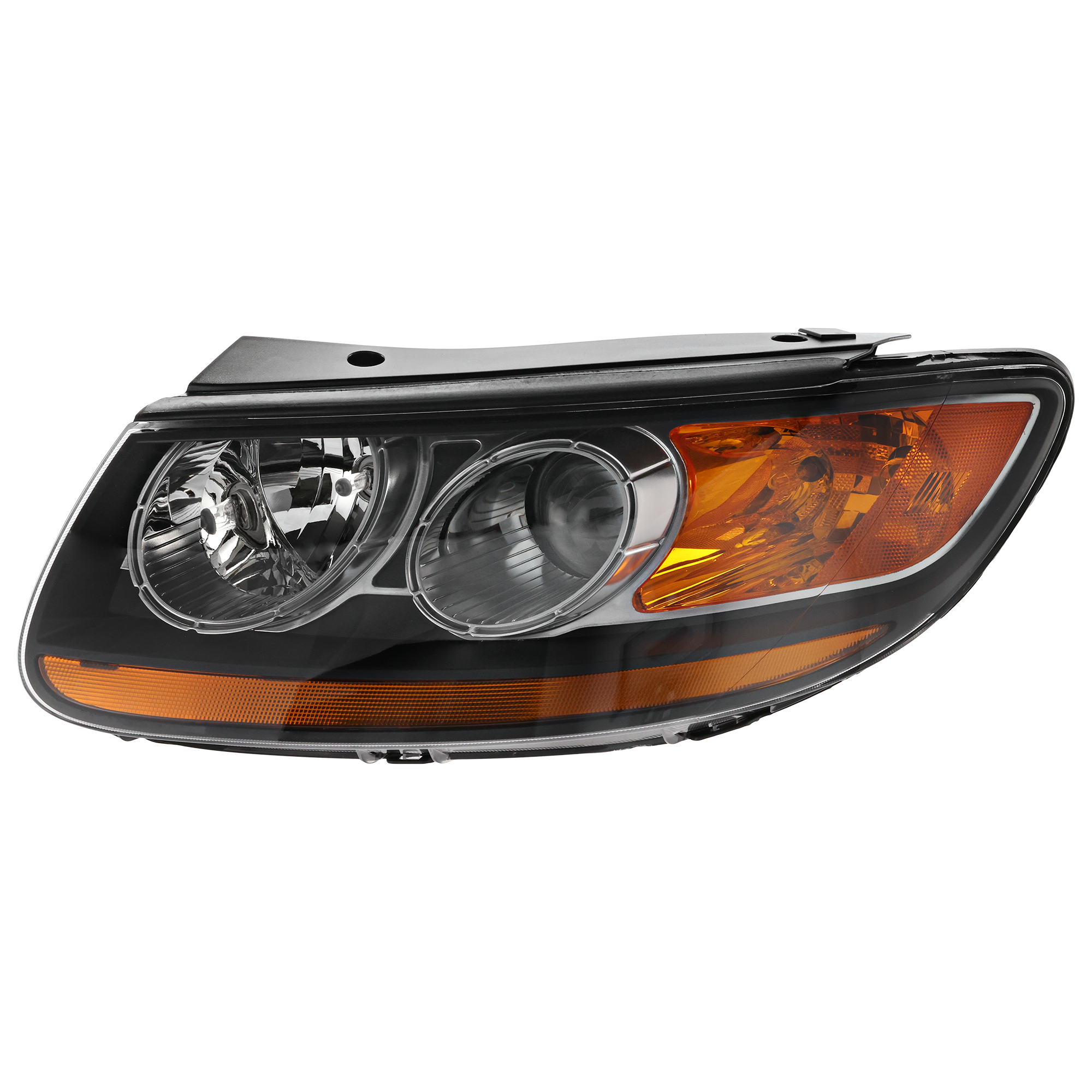 AM SANTA FE 07-09 HEAD LAMP LH Assembly Halogen w 1 Plug In Connector From 7-11-07 SKU RH10010104A Partslink HY2502150 OEM 921010W060