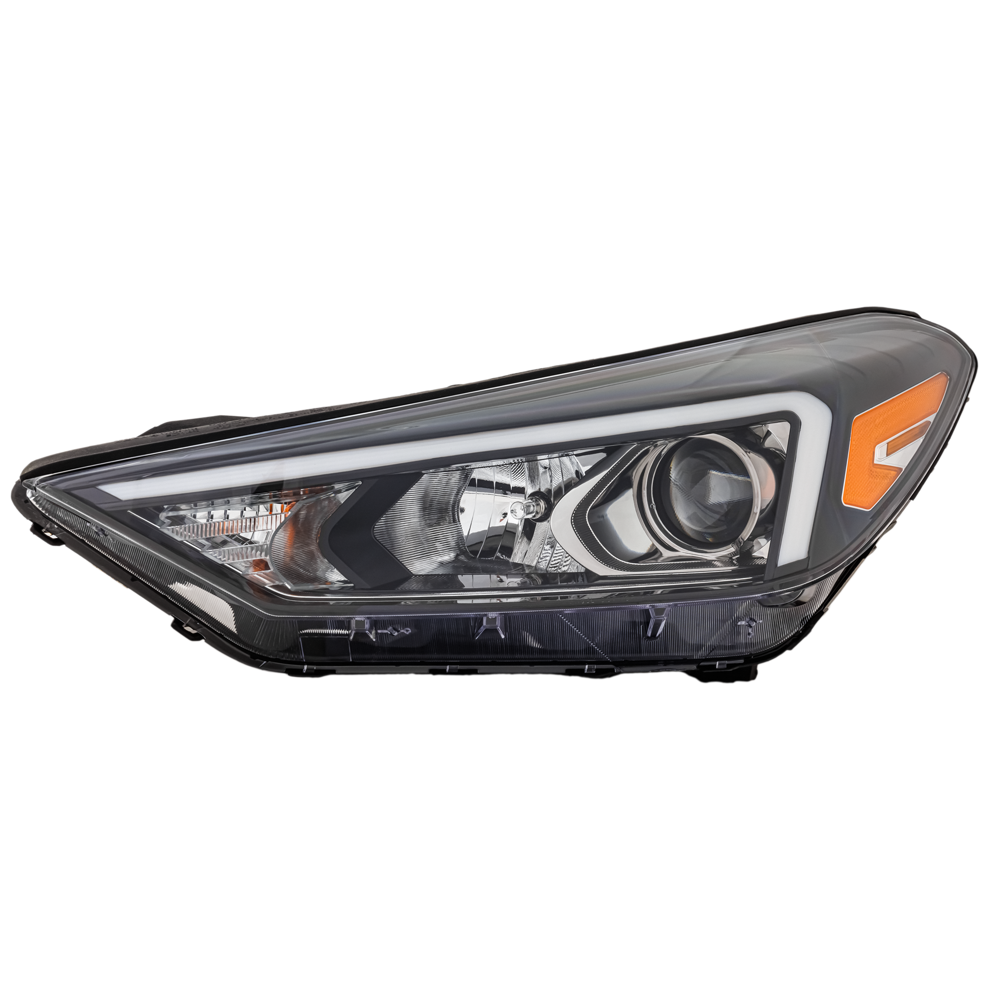 AM TUCSON 19-21 HEAD LAMP LH Assembly Halogen w o LED Position Light CAPA SKU RH10010166AQ Partslink HY2502234C OEM 92101D3500