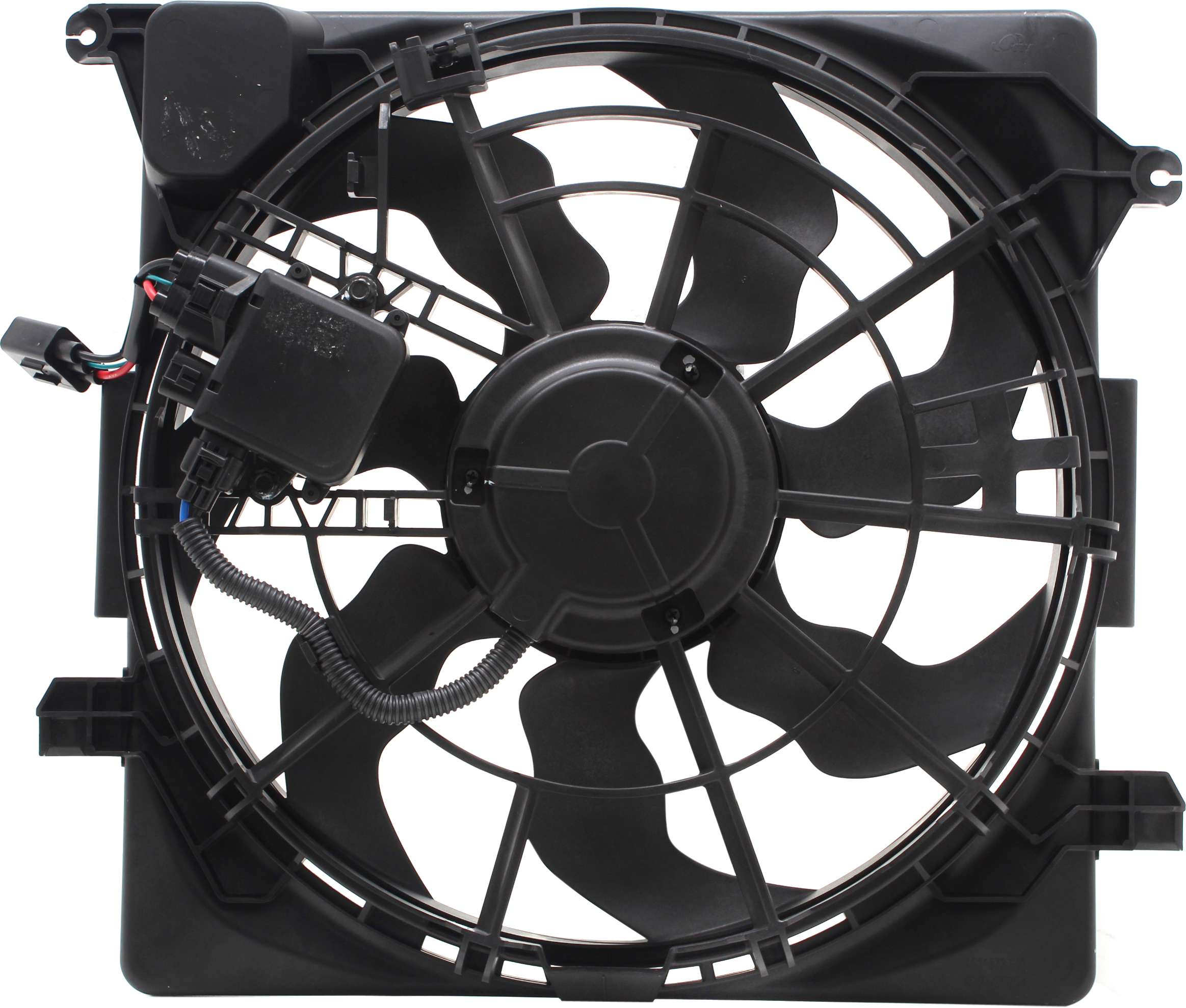 AM TUCSON 16-18 SPORTAGE 17-22 RADIATOR FAN ASSEMBLY Tucson 1.6L Sportage 2.0L Turbo FWD w Control module SKU RH16090006 Partslink HY3115154 OEM 25380D3100
