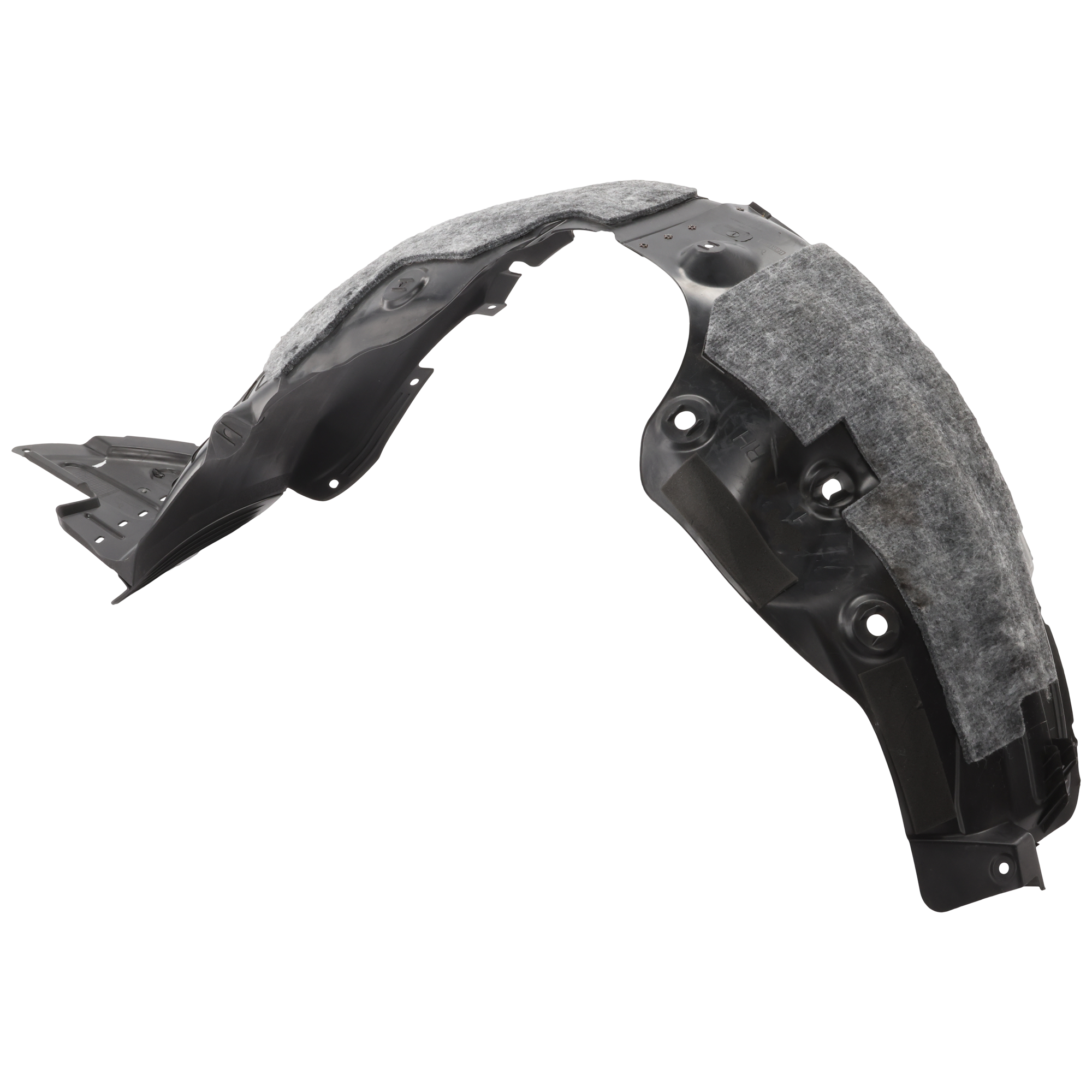 AM SANTA FE 17-18 SANTA FE XL 17-19 FRONT FENDER LINER RH Polypropylene Injection Form w Insulation Foam SKU RH22210031 Partslink HY1249165 OEM 86812B8500