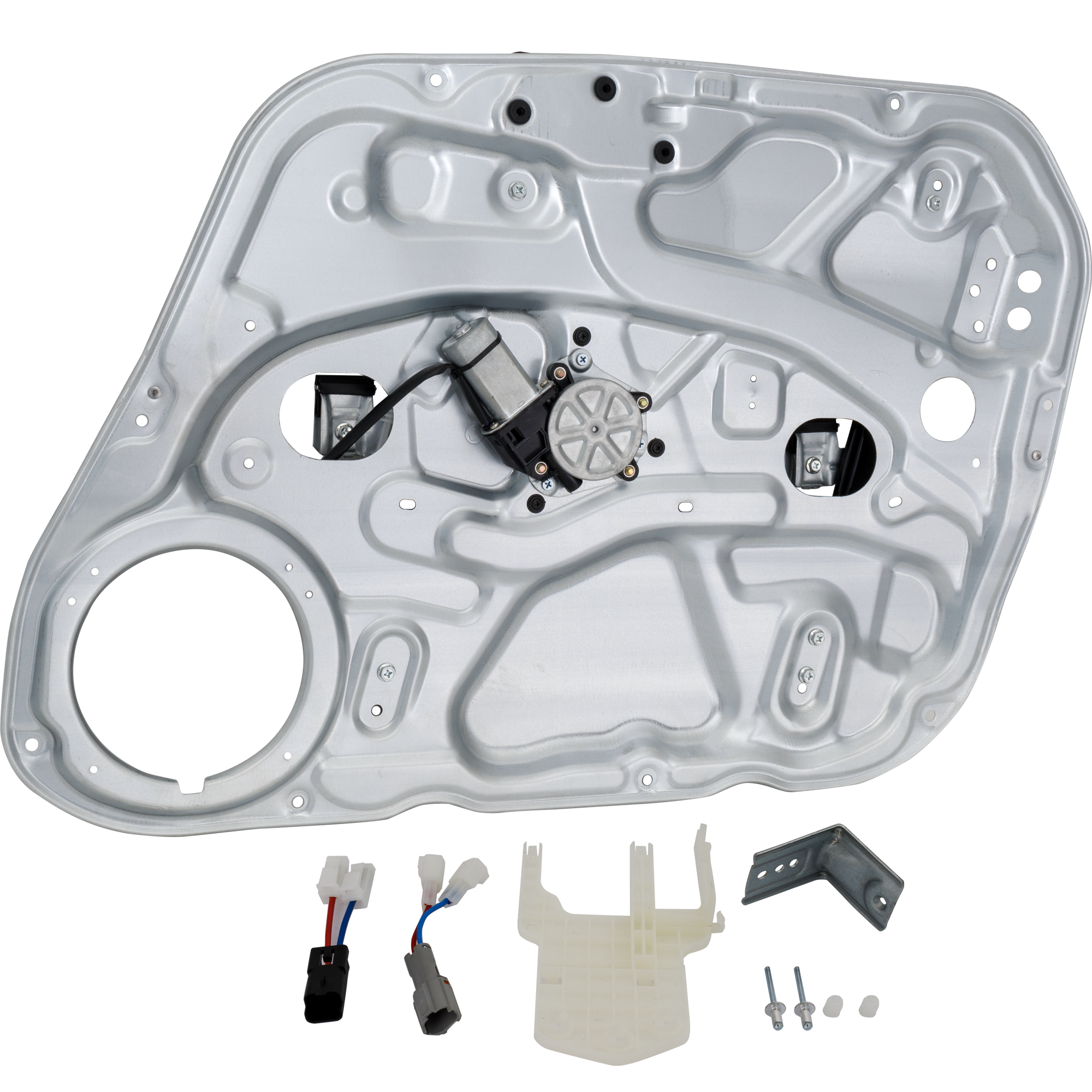 AM ELANTRA 09-12 FRONT WINDOW REGULATOR RH Power w Motor 2 Pins w Panel Door Module Hatchback SKU RH46290107 OEM 824812L001-824602L000-824603J0