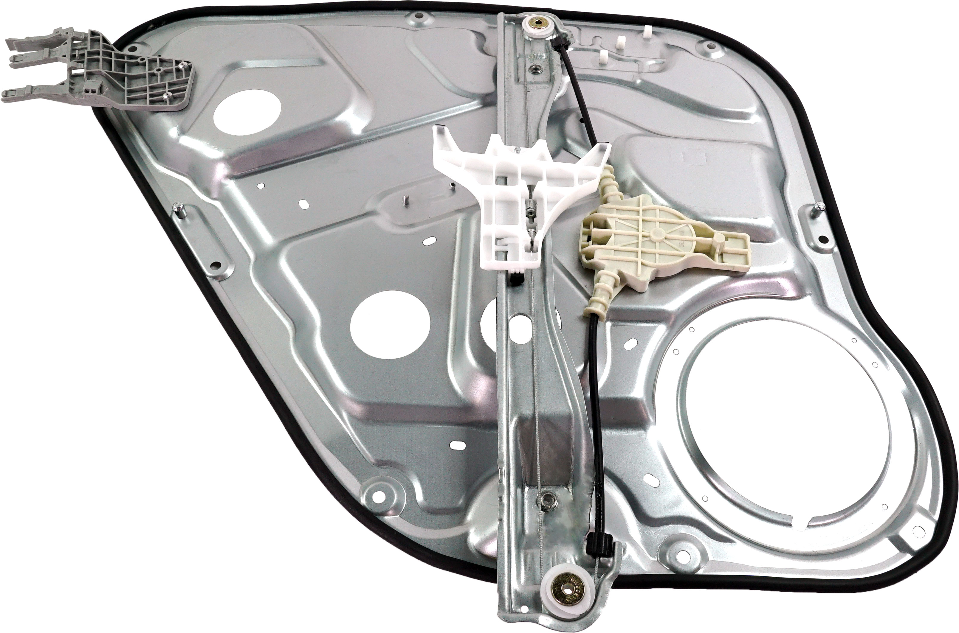 AM SANTA FE 07-09 REAR WINDOW REGULATOR RH Carrier Module Power w o Motor w Panel SKU RH49170013 OEM 834812B000