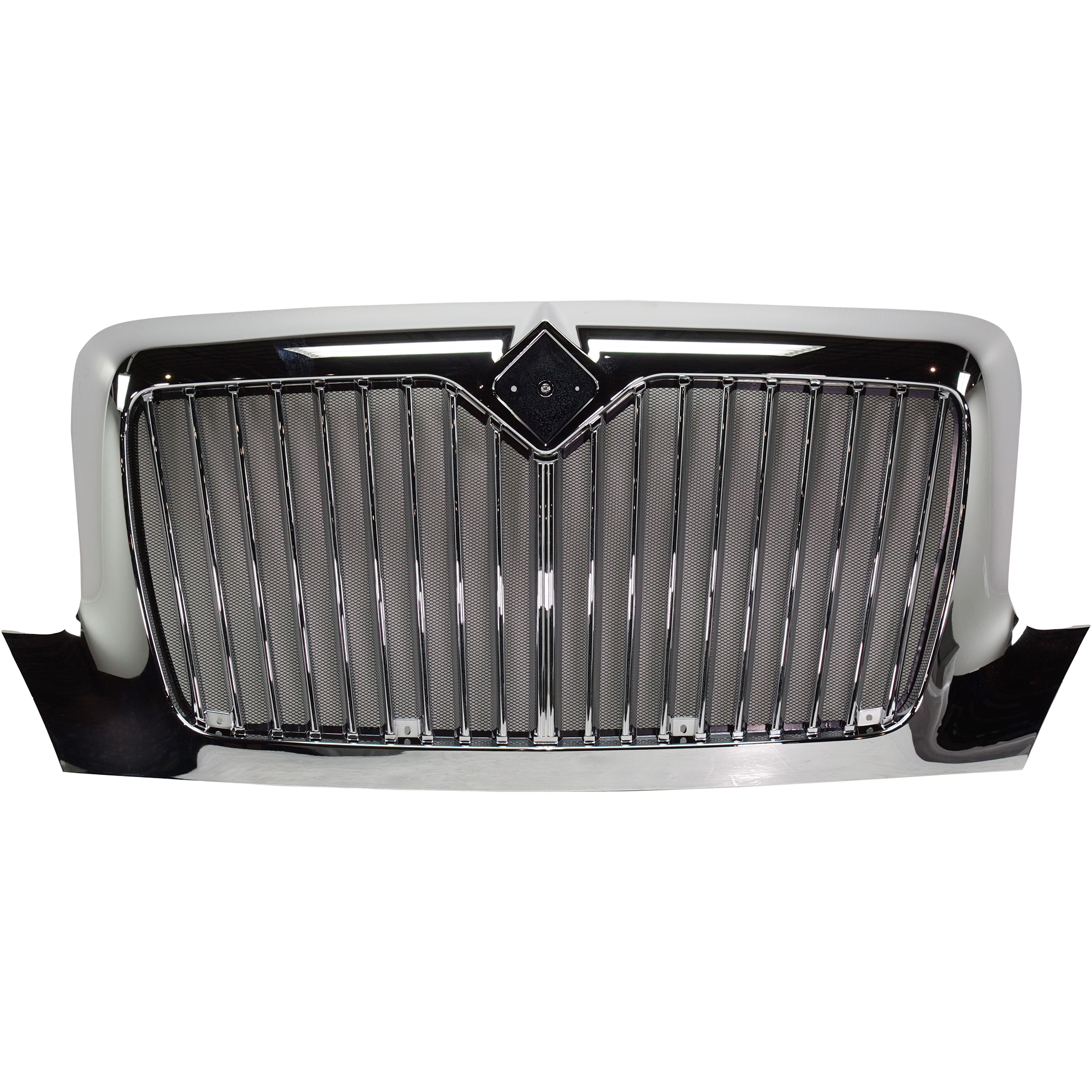 AM INTERNATIONAL DURASTAR 02-15 GRILLE Chrome Redesign Vertical Bar Insert w Bug Screen SKU RI07010002 HD OEM Performance