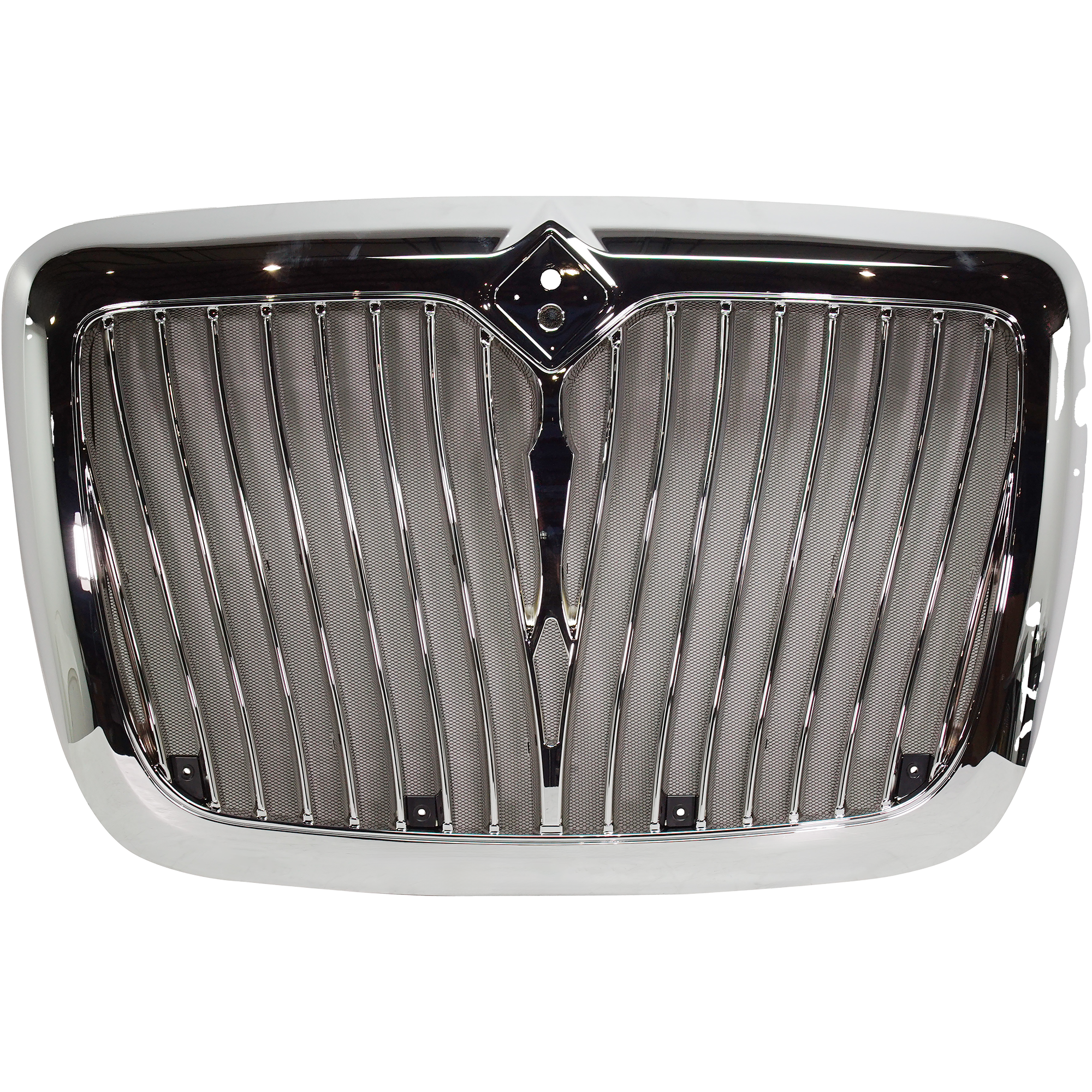 AM INTERNATIONAL PROSTAR 08-15 GRILLE Chrome Redesign Vertical Bar Insert w Bug Screen SKU RI07010007 HD OEM Performance