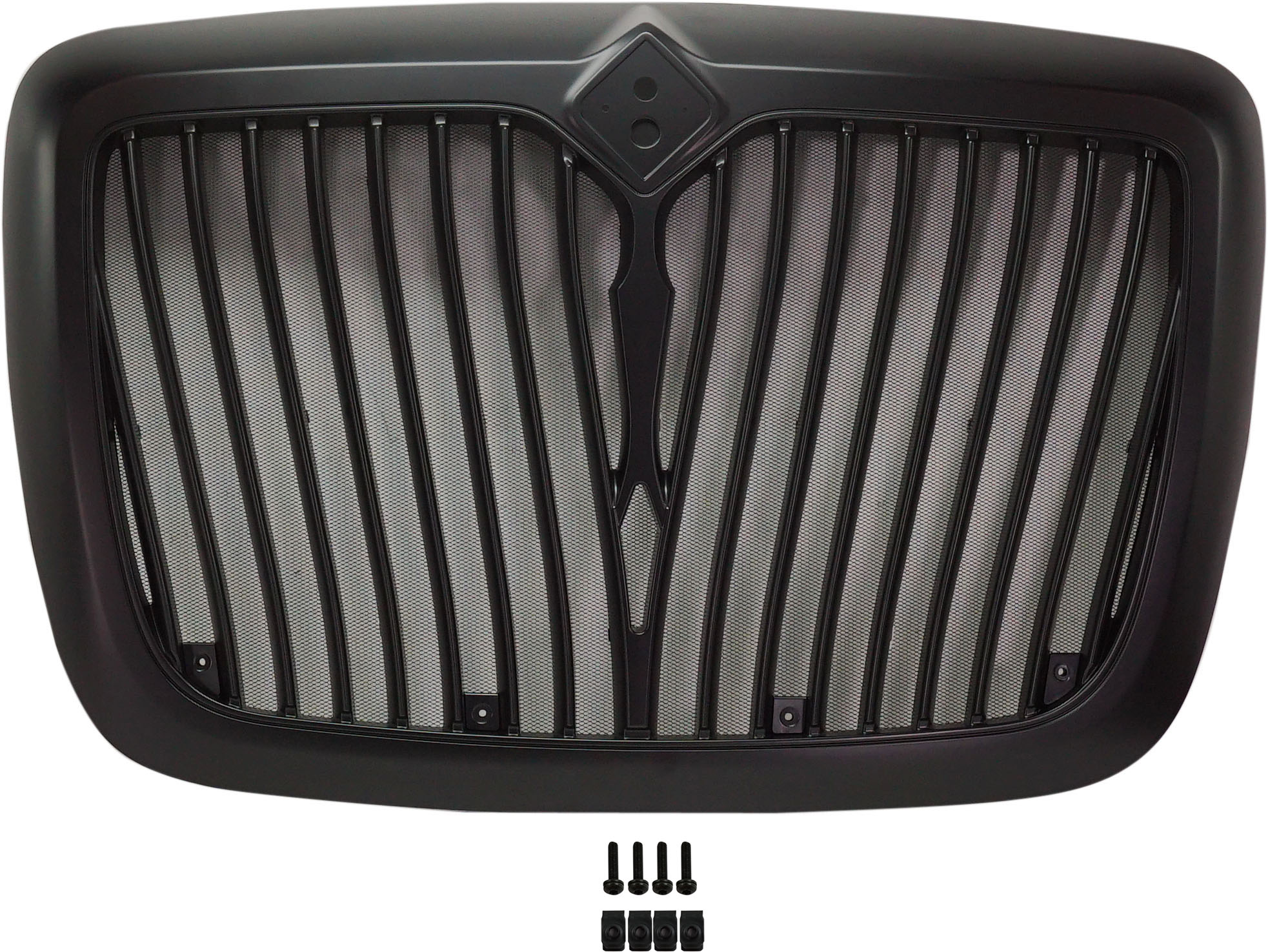 AM INTERNATIONAL PROSTAR 08-15 GRILLE Black Redesign Vertical Bar Insert w Bug Screen SKU RI07010008 HD OEM Performance