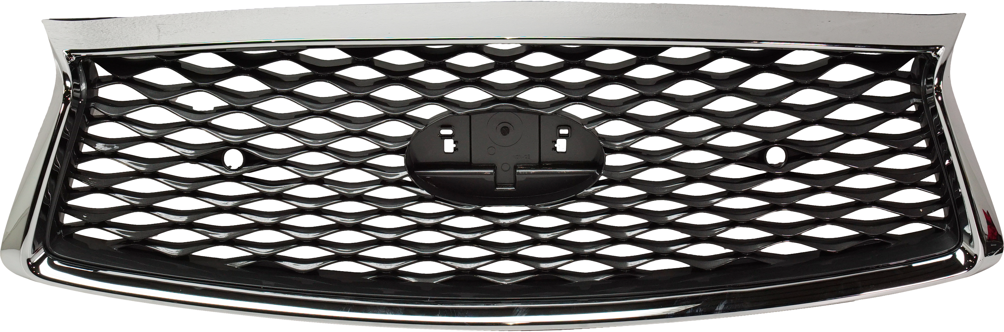 AM Q50-18-20 GRILLE Painted Dark Gray w Chrome Frame w Front View Camera w o Illuminated Emblem CAPA SKU RI07010011Q Partslink IN1200138C OEM 623106HH0C