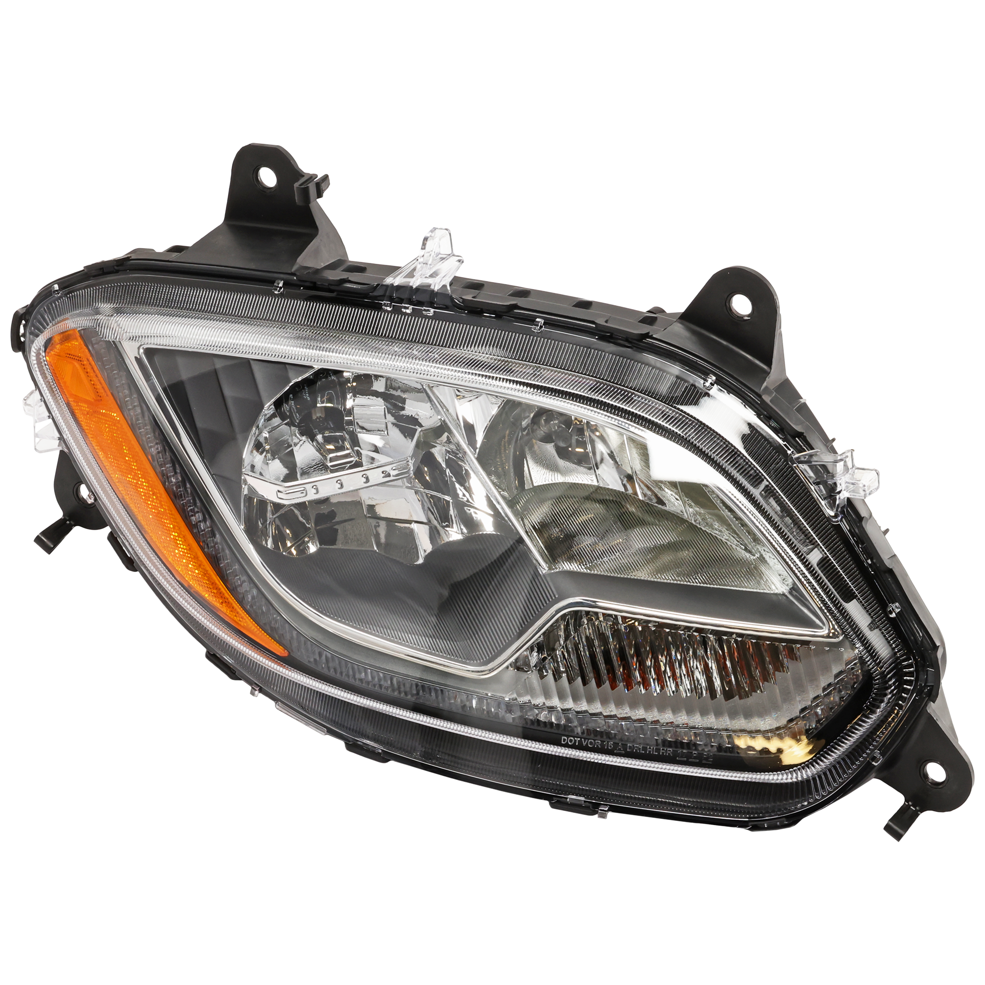 AM INTERNATIONAL LT625-17-24 HEAD LAMP RH Assembly Black High Beam Halogen Low Beam LED 12V OE Design SKU RI10010049A HD OEM 4049968C96