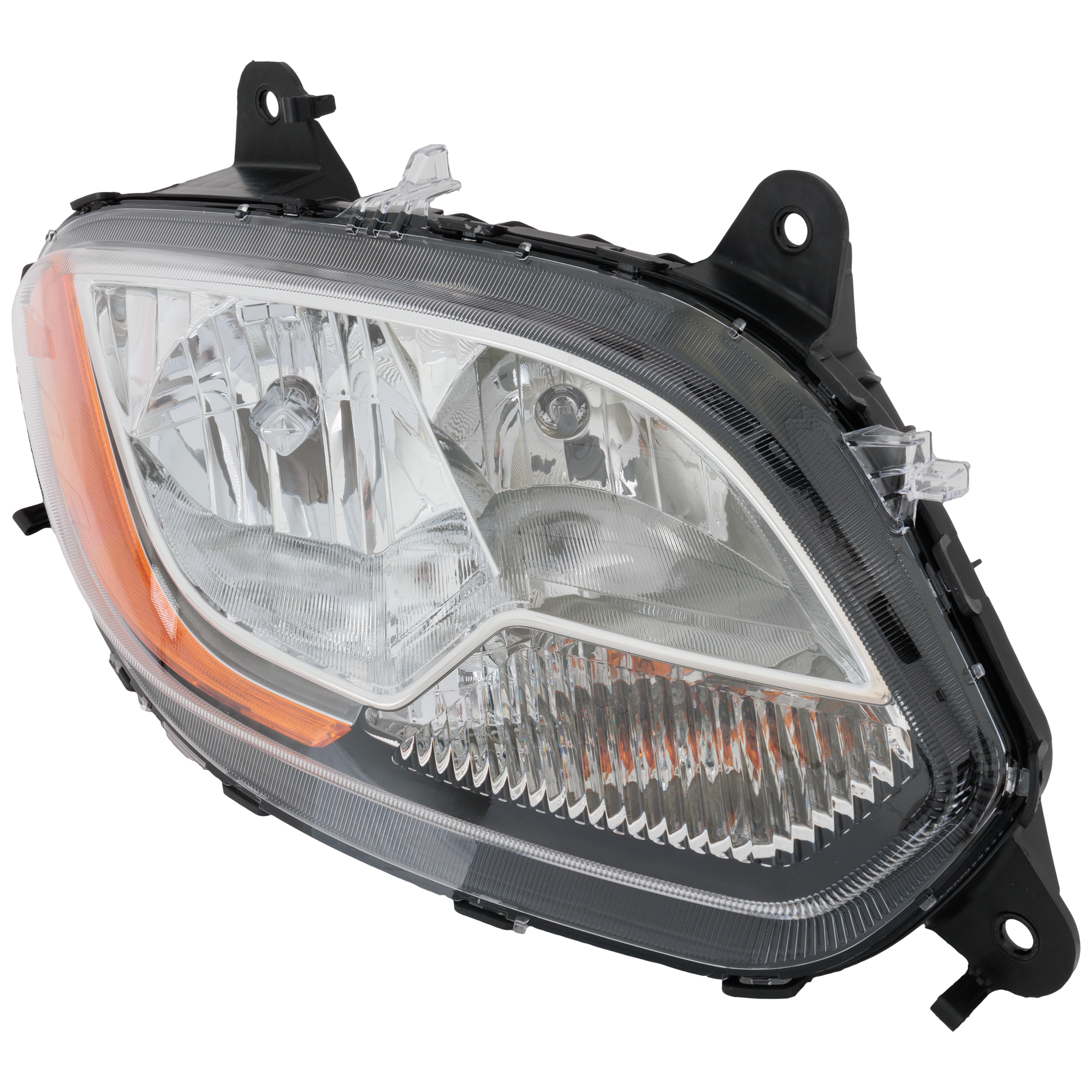 AM INTERNATIONAL LT625-17-24 HEAD LAMP RH Assembly Halogen Chrome 12V OE Design SKU RI10010055A HD OEM 4049970C95-4049970C96