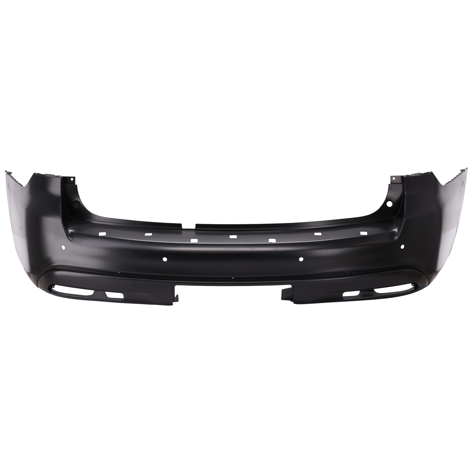 AM QX80-18-19 REAR BUMPER COVER Primed w Parking Aid Sensors and Molding Holes AWD CAPA SKU RI76010019PQ Partslink IN1100178C OEM H50221A60H